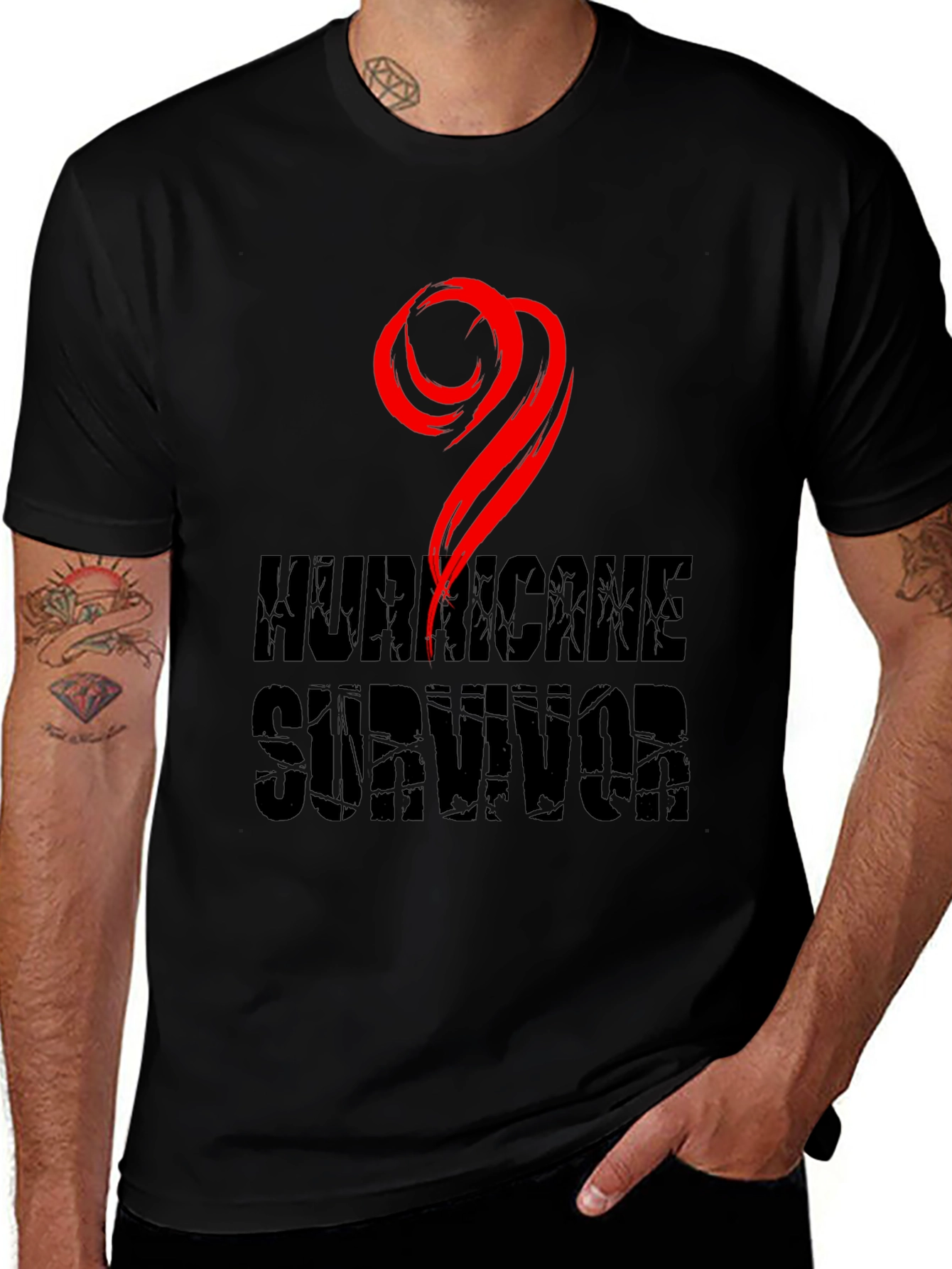 Hurricane Survivor Graphic Tee - Black