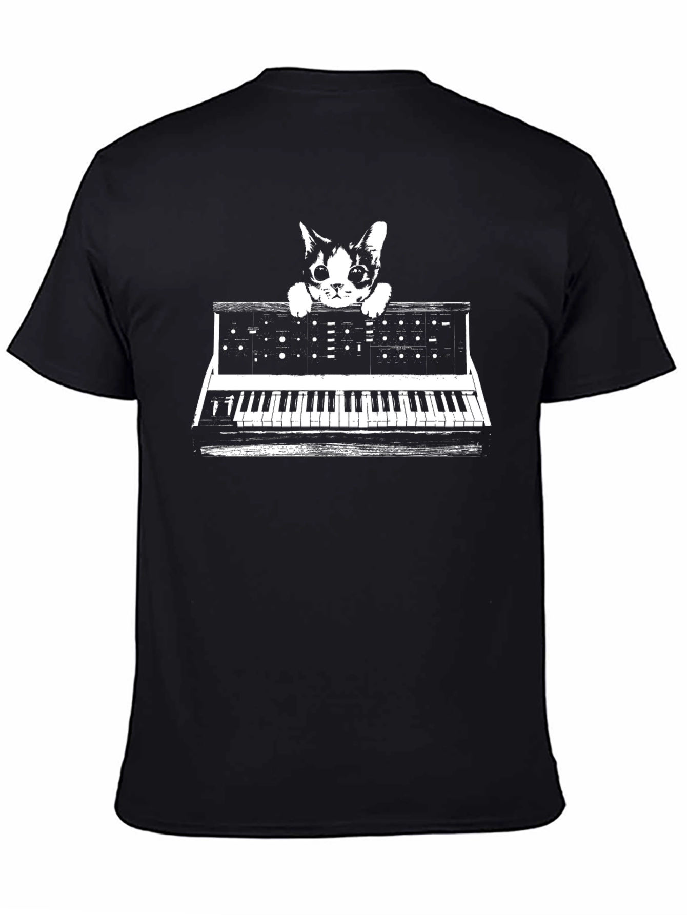 Cat Keyboard T-Shirt: Playful Musician Tee