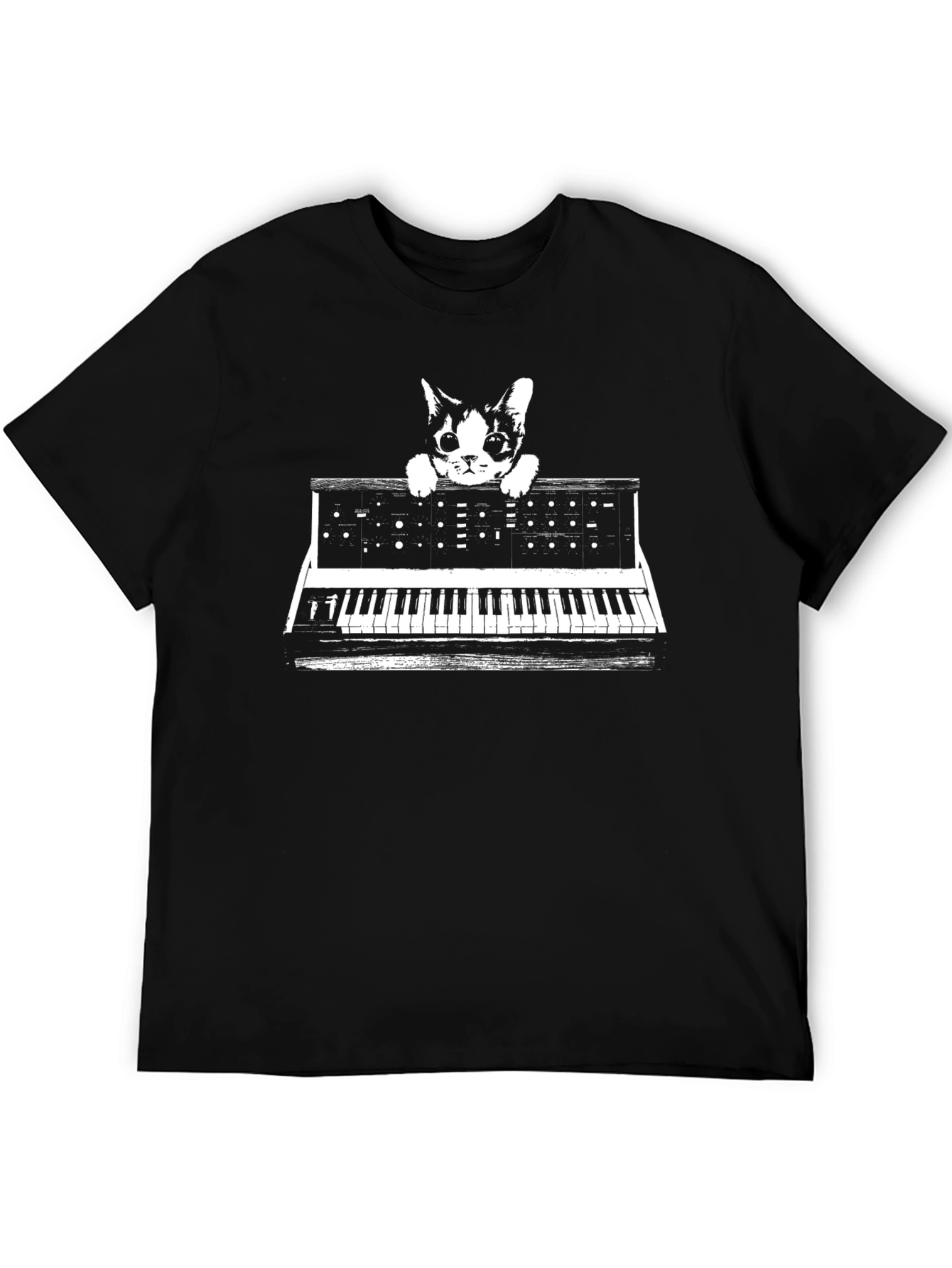 Cat Keyboard T-Shirt: Playful Musician Tee