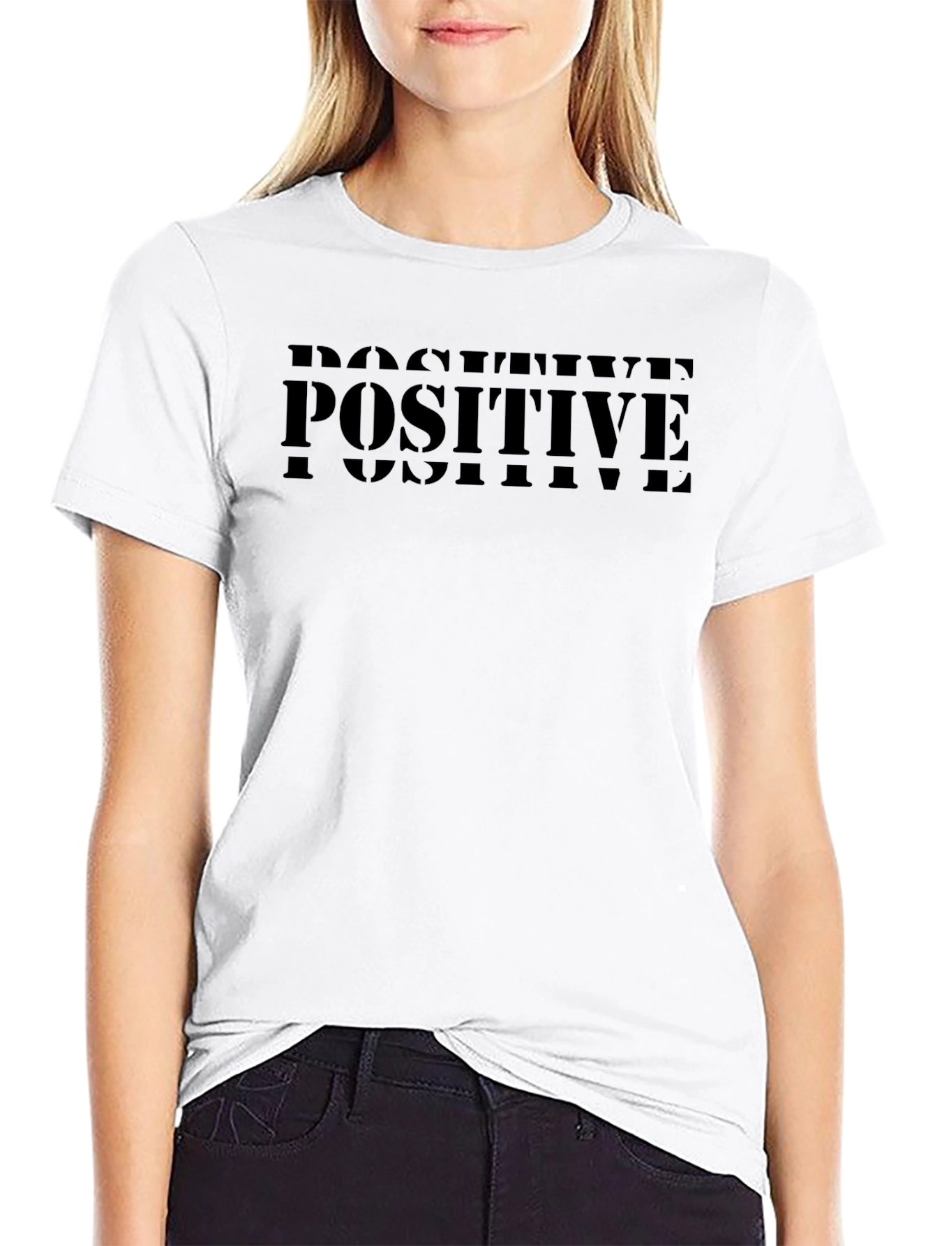 Positive Graphic Tee - Modern Crew Neck T-Shirt