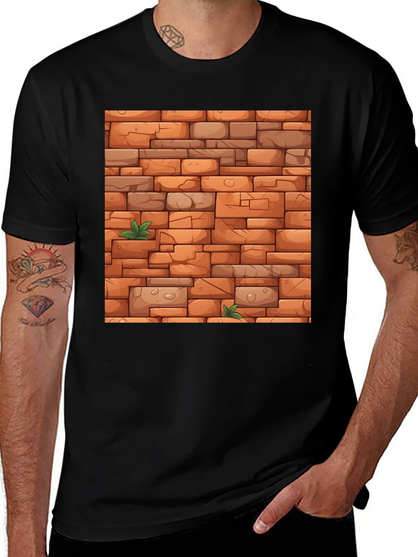 Brick Wall Graphic Tee - Unique Design!