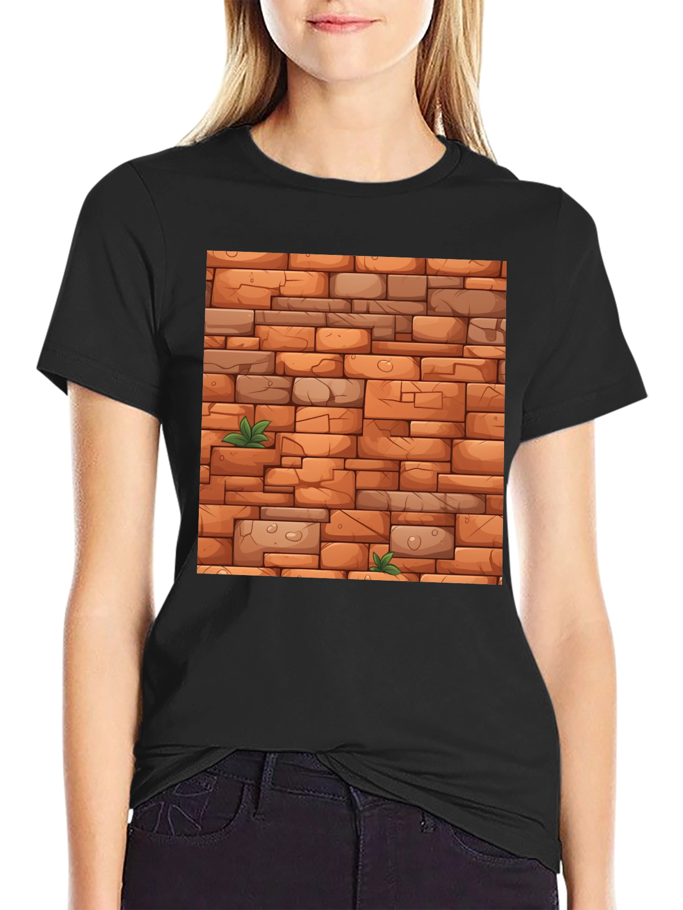 Brick Wall Graphic Tee - Unique Design!