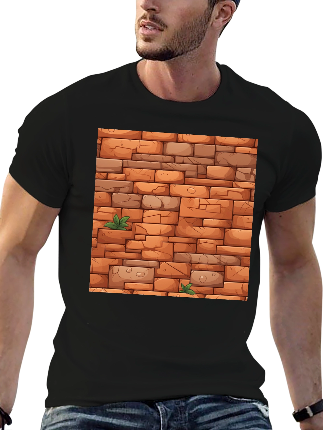 Brick Wall Graphic Tee - Unique Design!