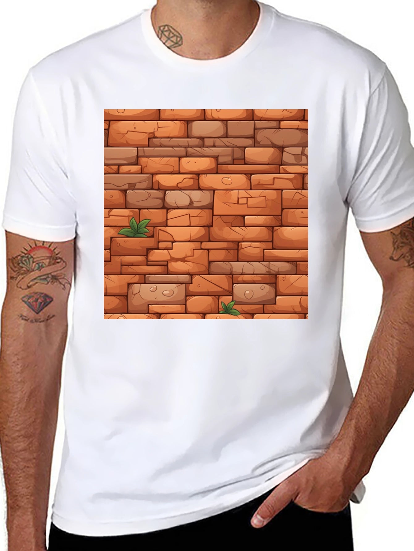Brick Wall Graphic Tee - Unique Design!