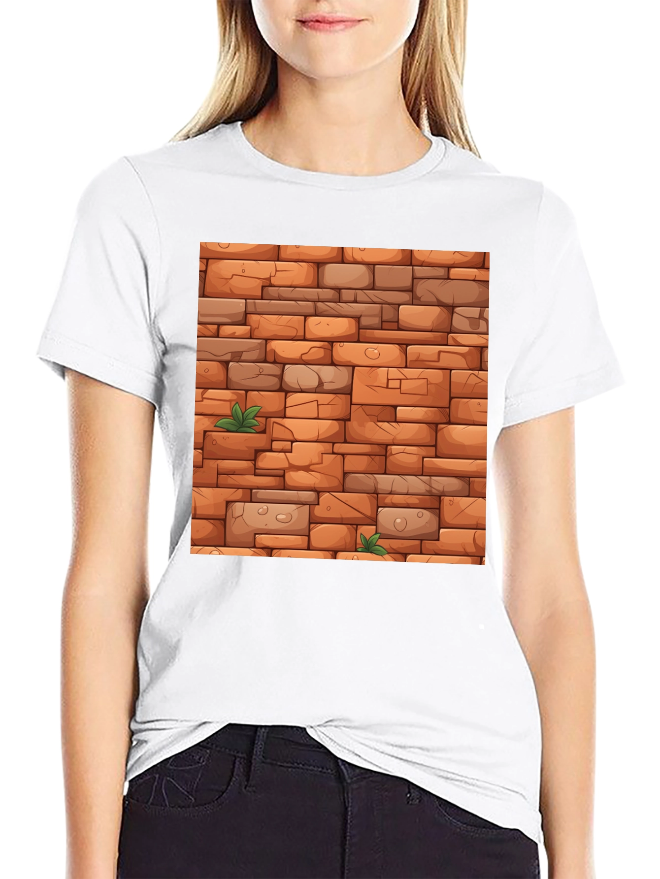 Brick Wall Graphic Tee - Unique Design!