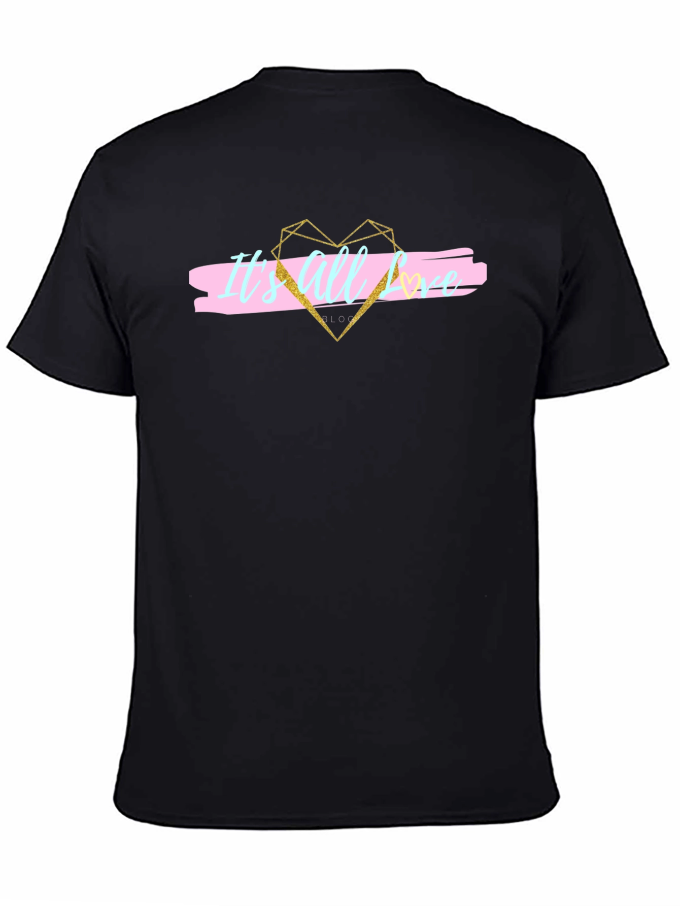 Stylish Its All Love Black Graphic Tee