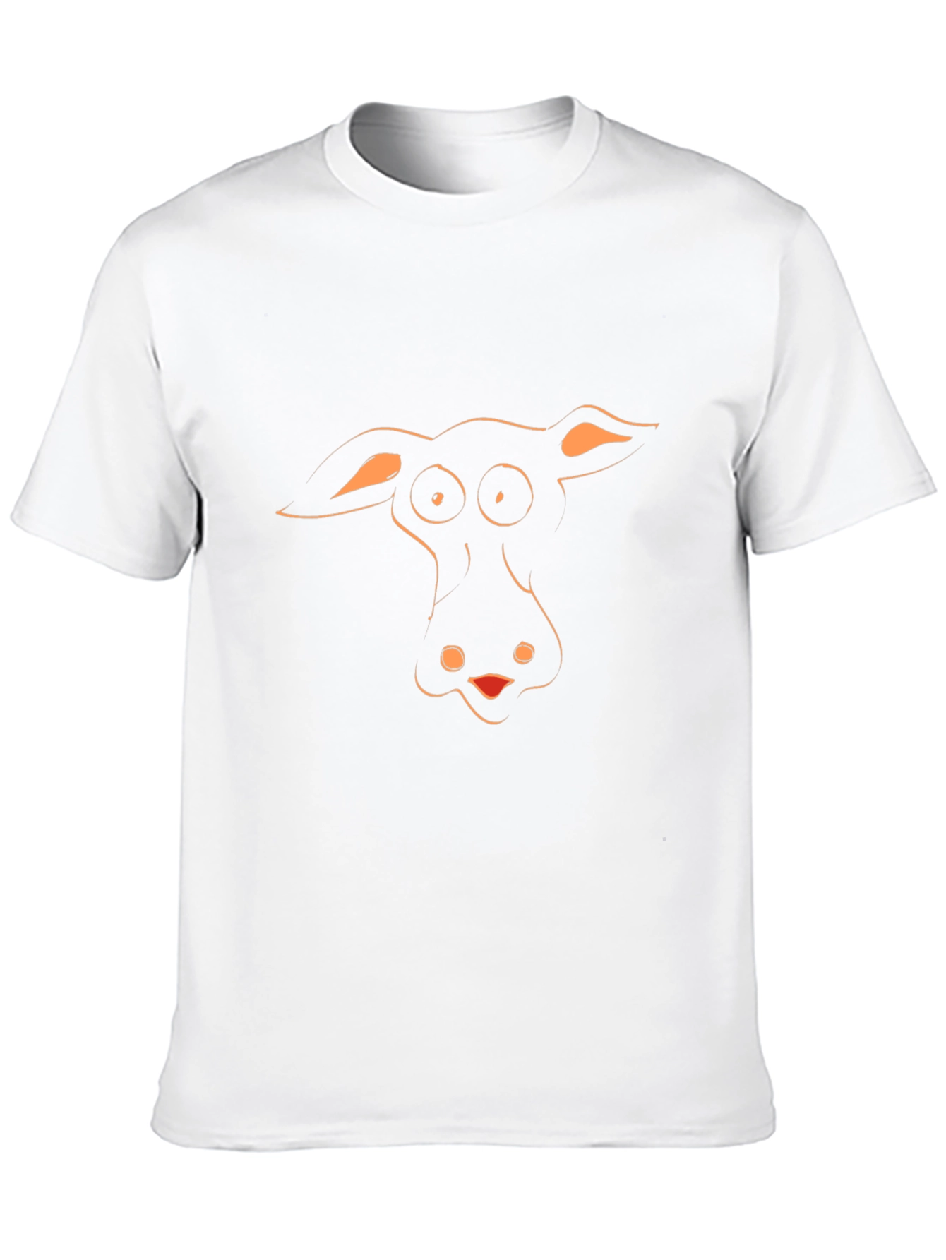 Funny Cartoon Animal Face Black T-Shirt