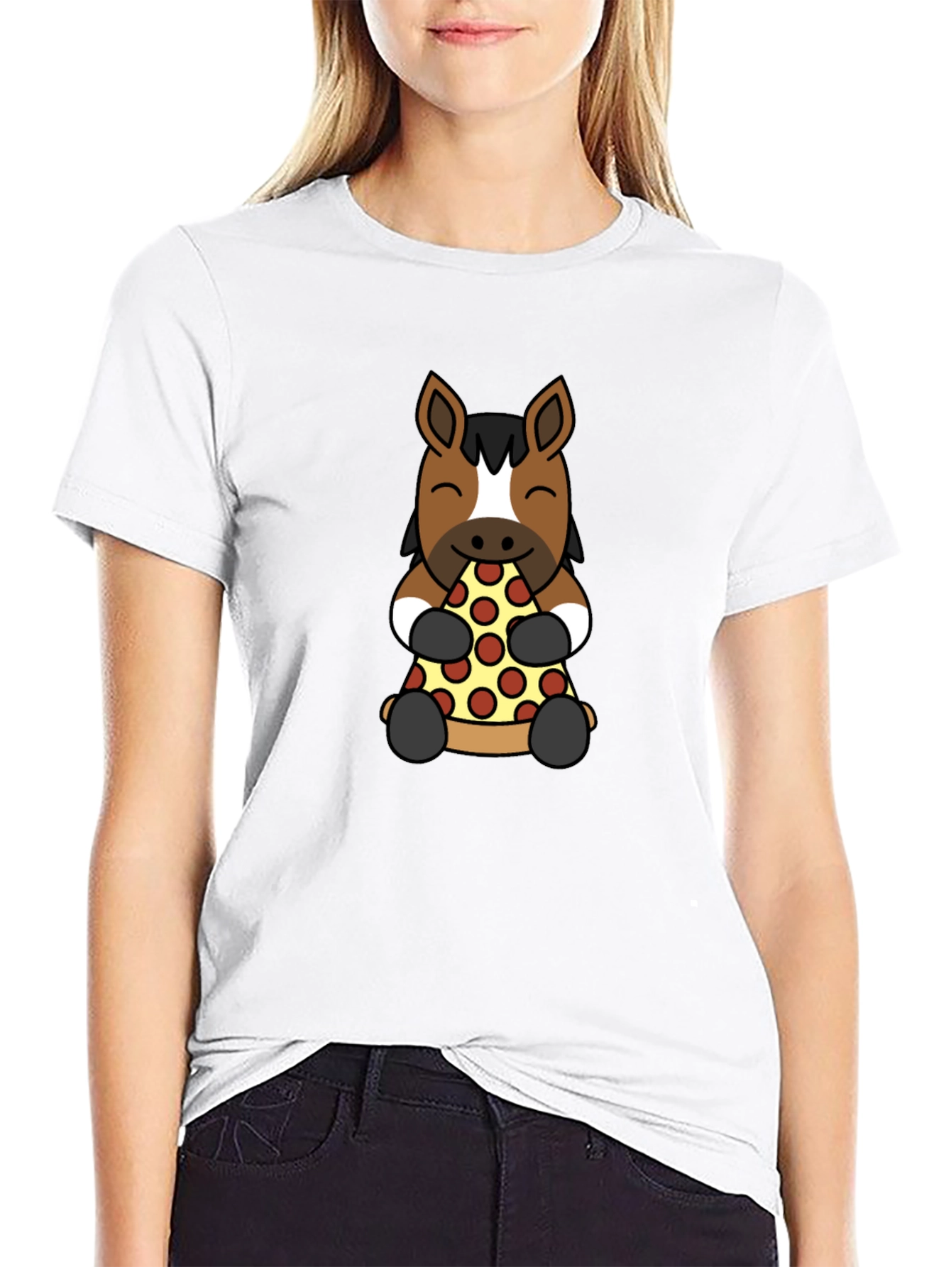 Horse Pizza Lover Graphic Tee