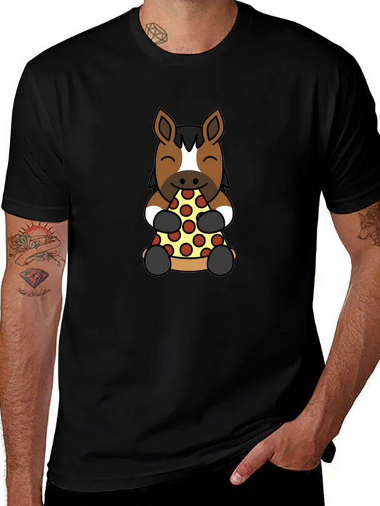Horse Pizza Lover Graphic Tee
