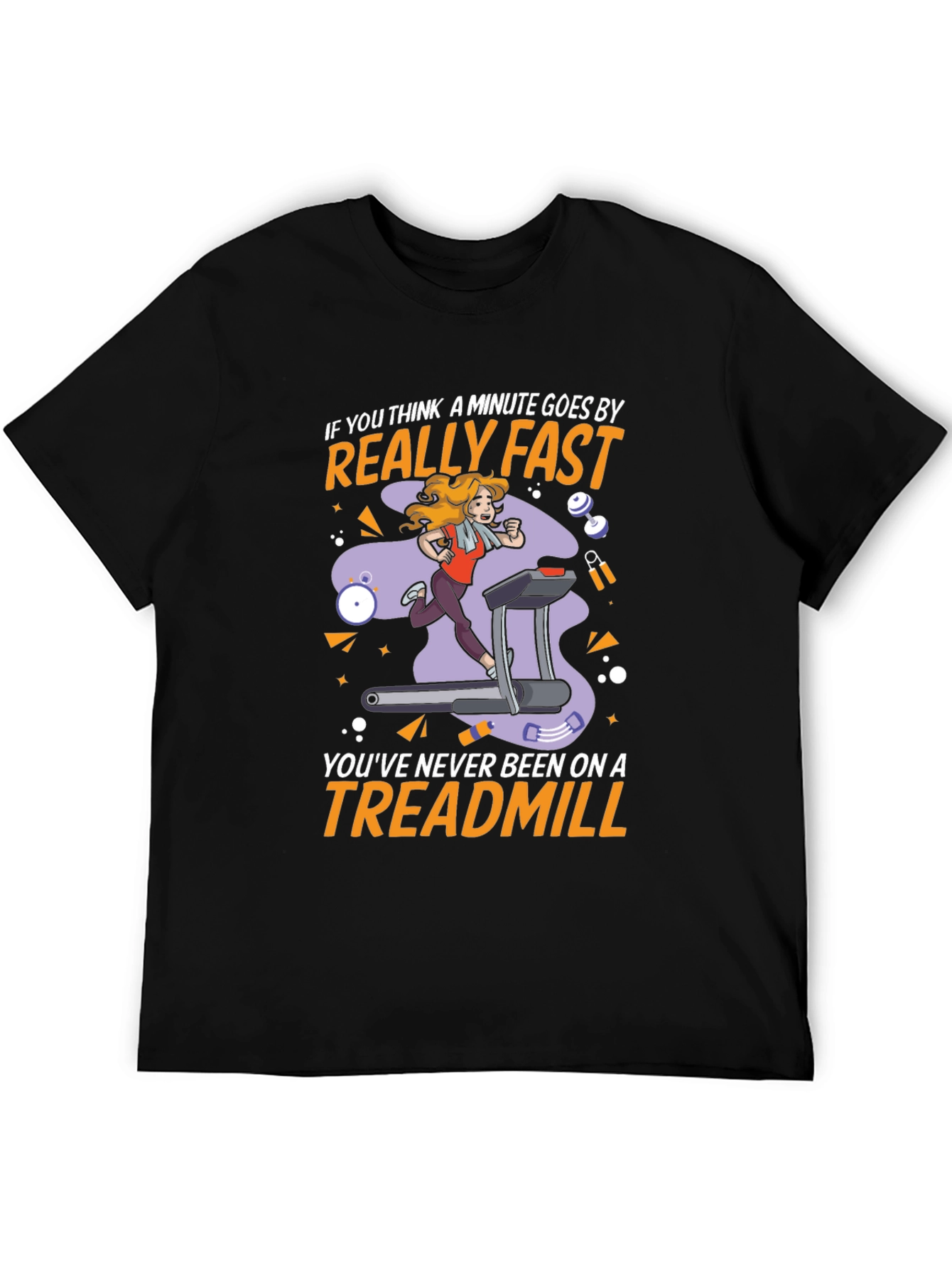 Funny Treadmill Workout T-Shirt - Time Flies