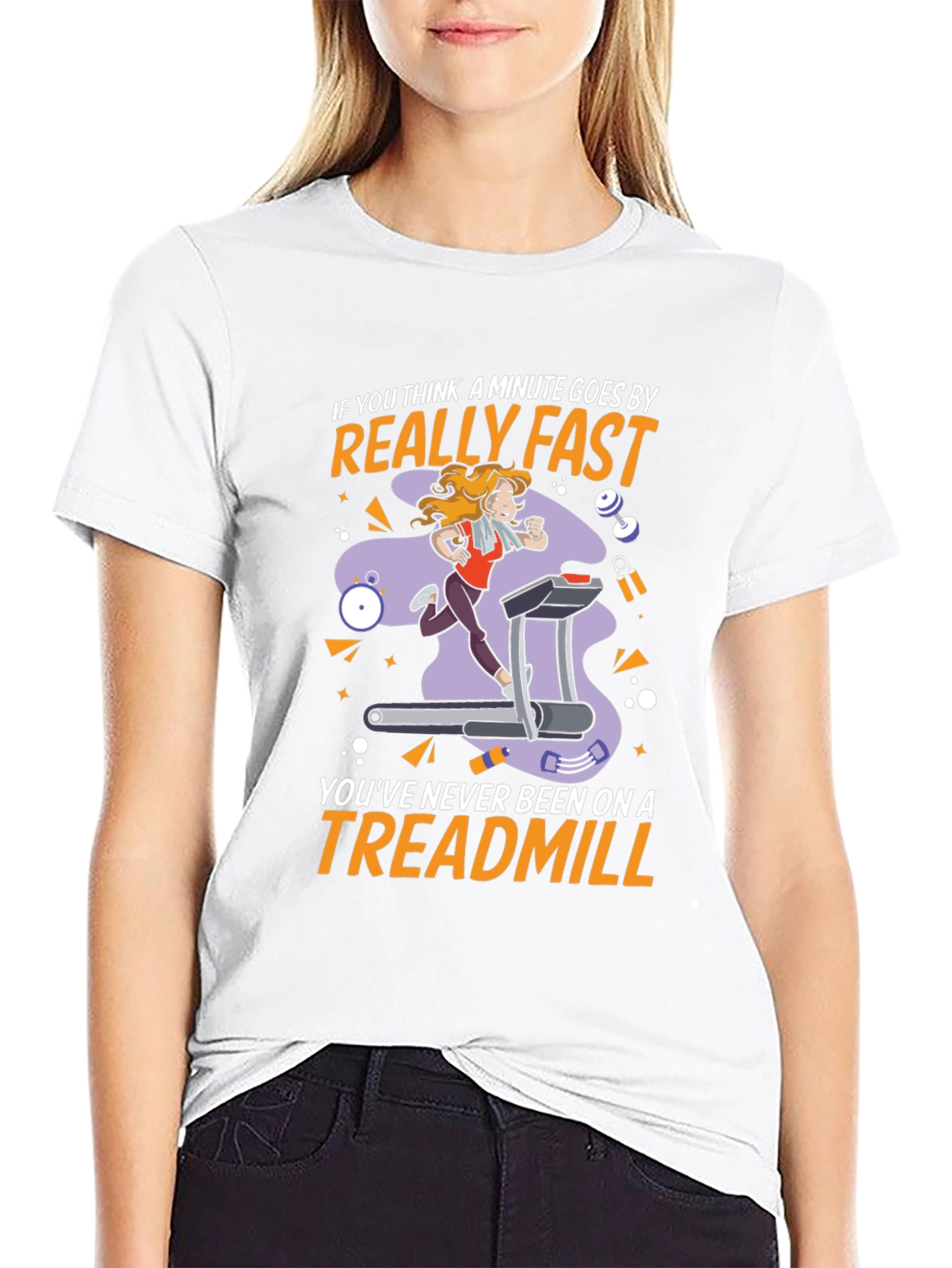 Funny Treadmill Workout T-Shirt - Time Flies
