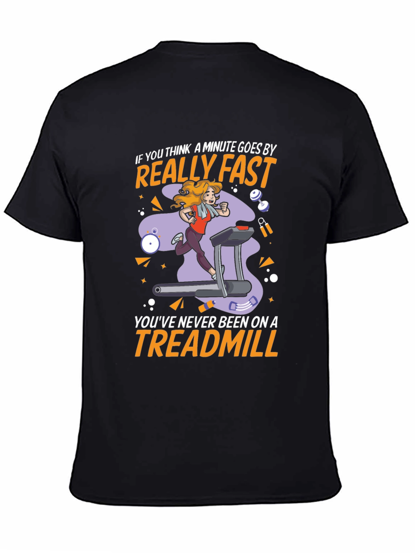 Funny Treadmill Workout T-Shirt - Time Flies