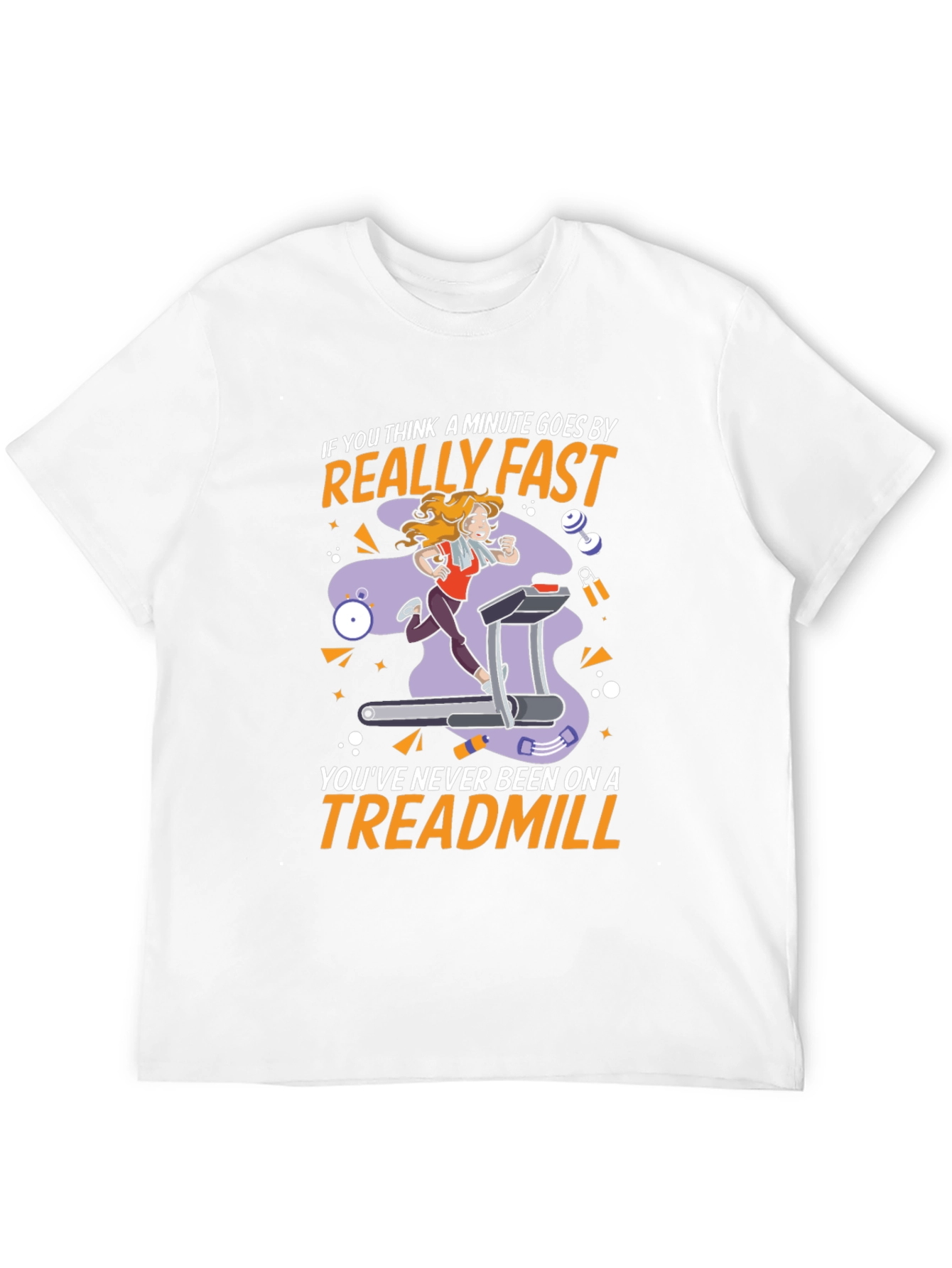 Funny Treadmill Workout T-Shirt - Time Flies