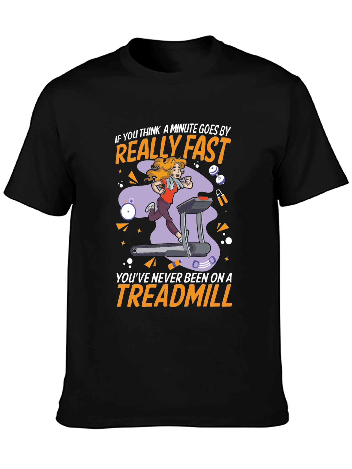 Funny Treadmill Workout T-Shirt - Time Flies