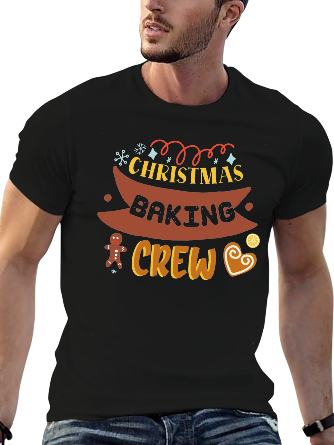 Christmas Baking Crew Black T-Shirt