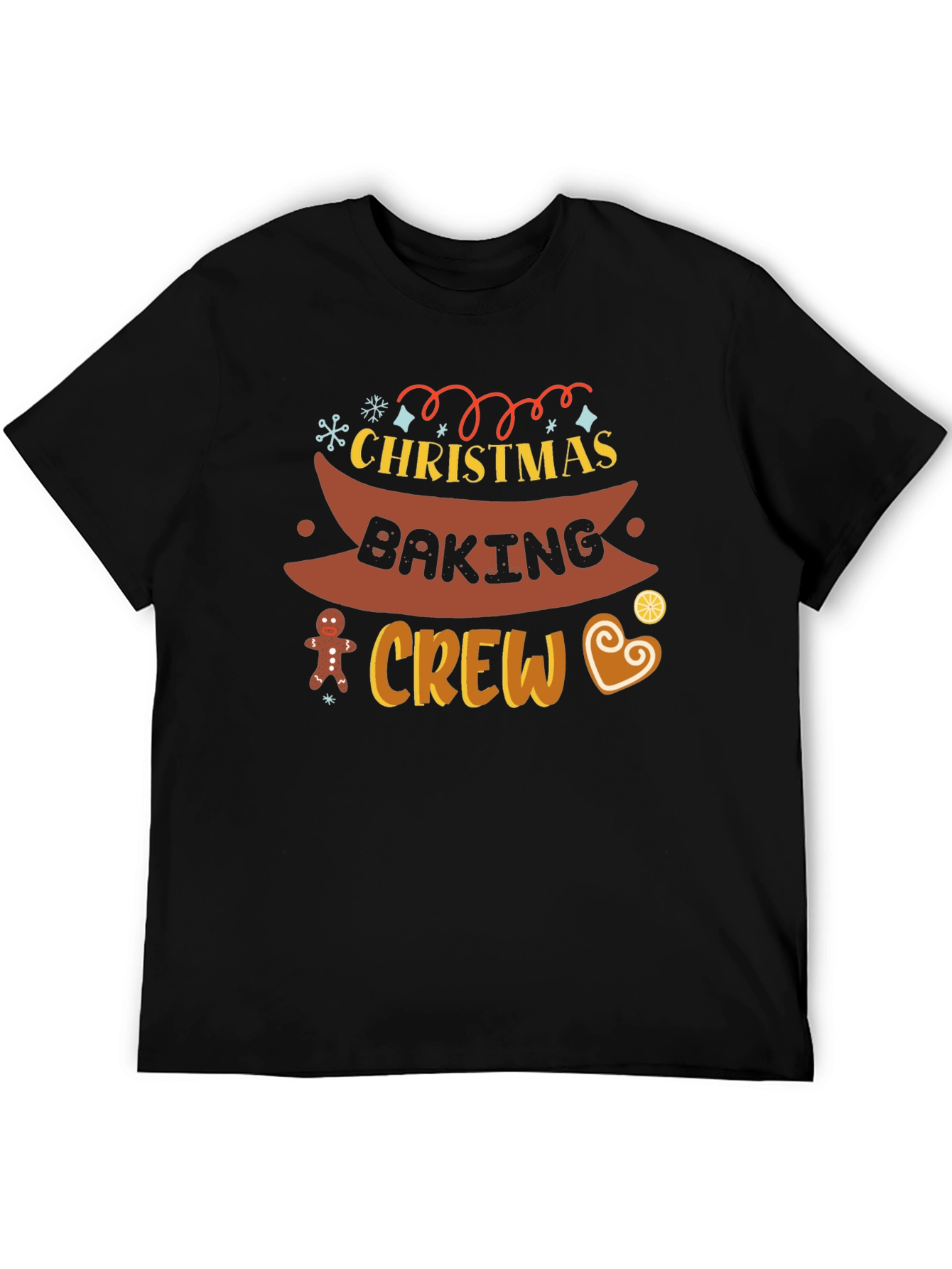 Christmas Baking Crew Black T-Shirt