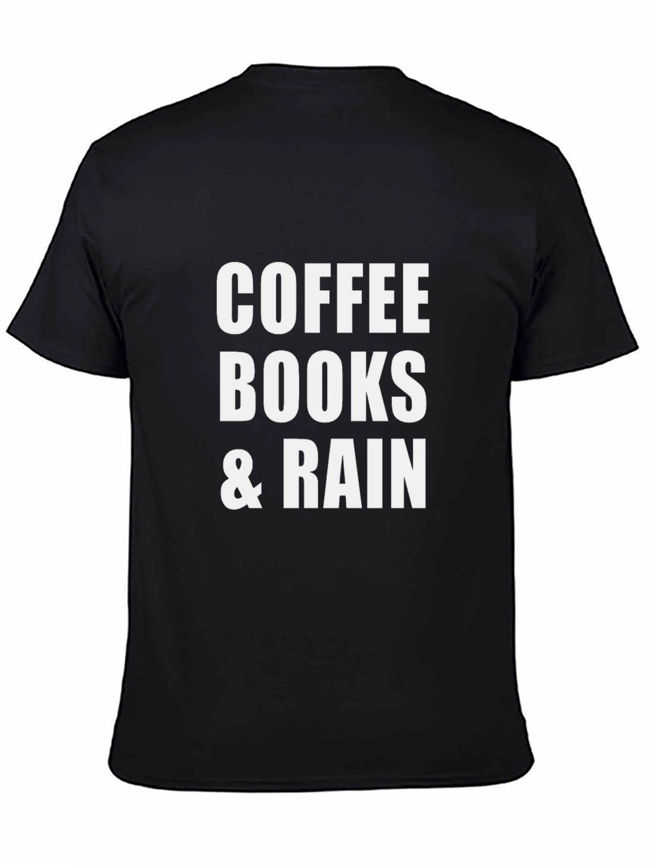 Coffee Books & Rain Black T-Shirt