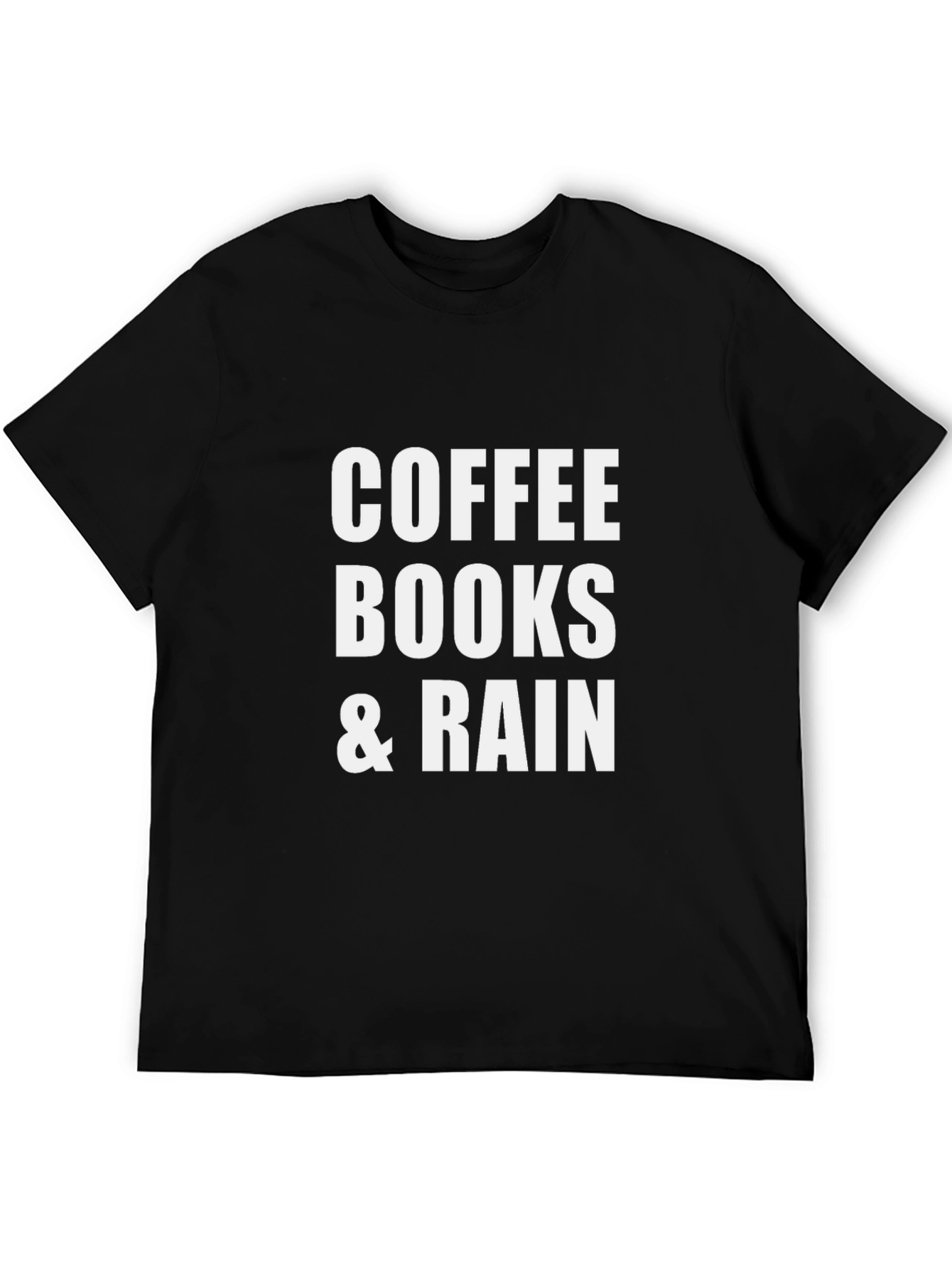 Coffee Books & Rain Black T-Shirt