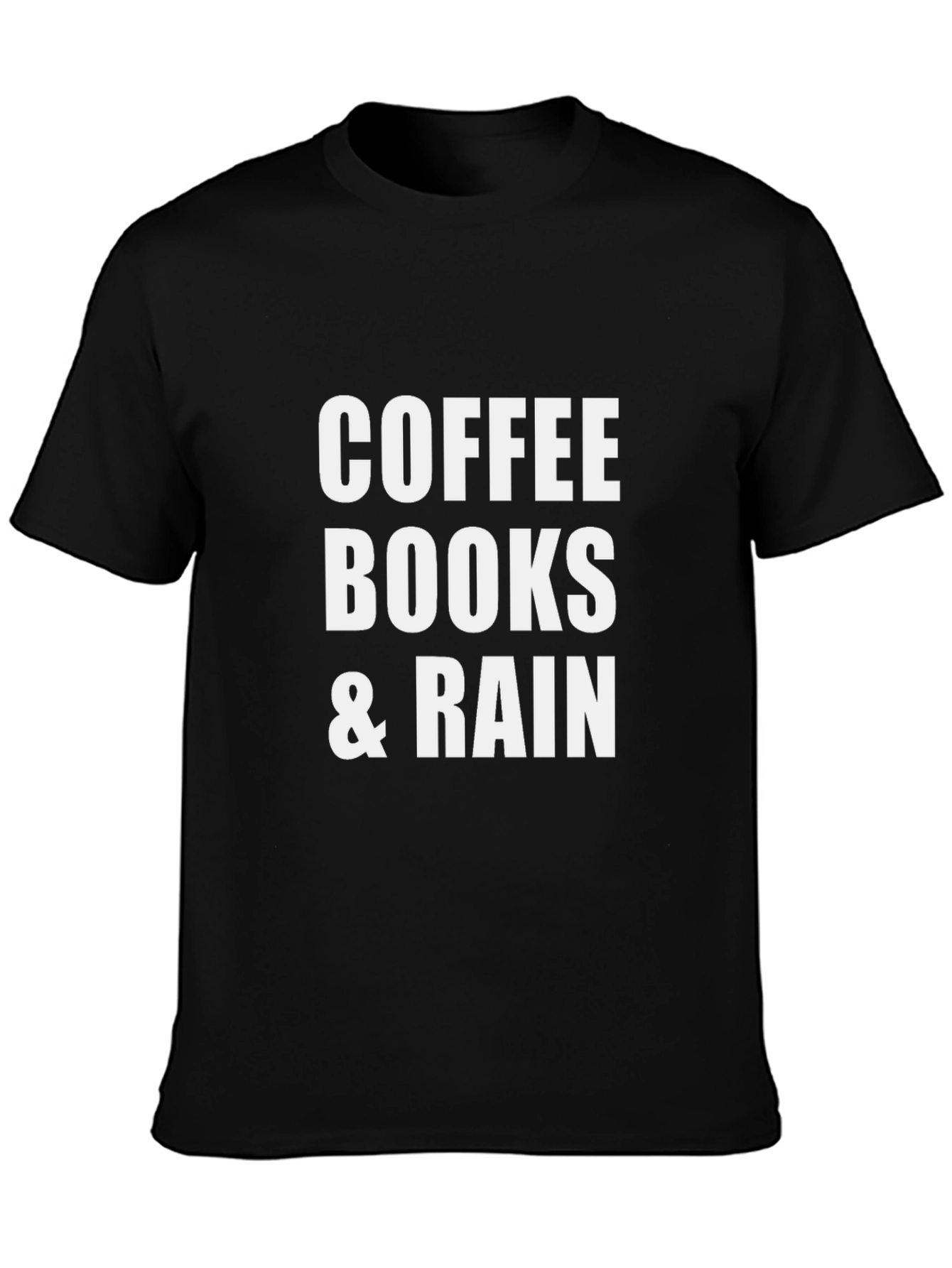 Coffee Books & Rain Black T-Shirt