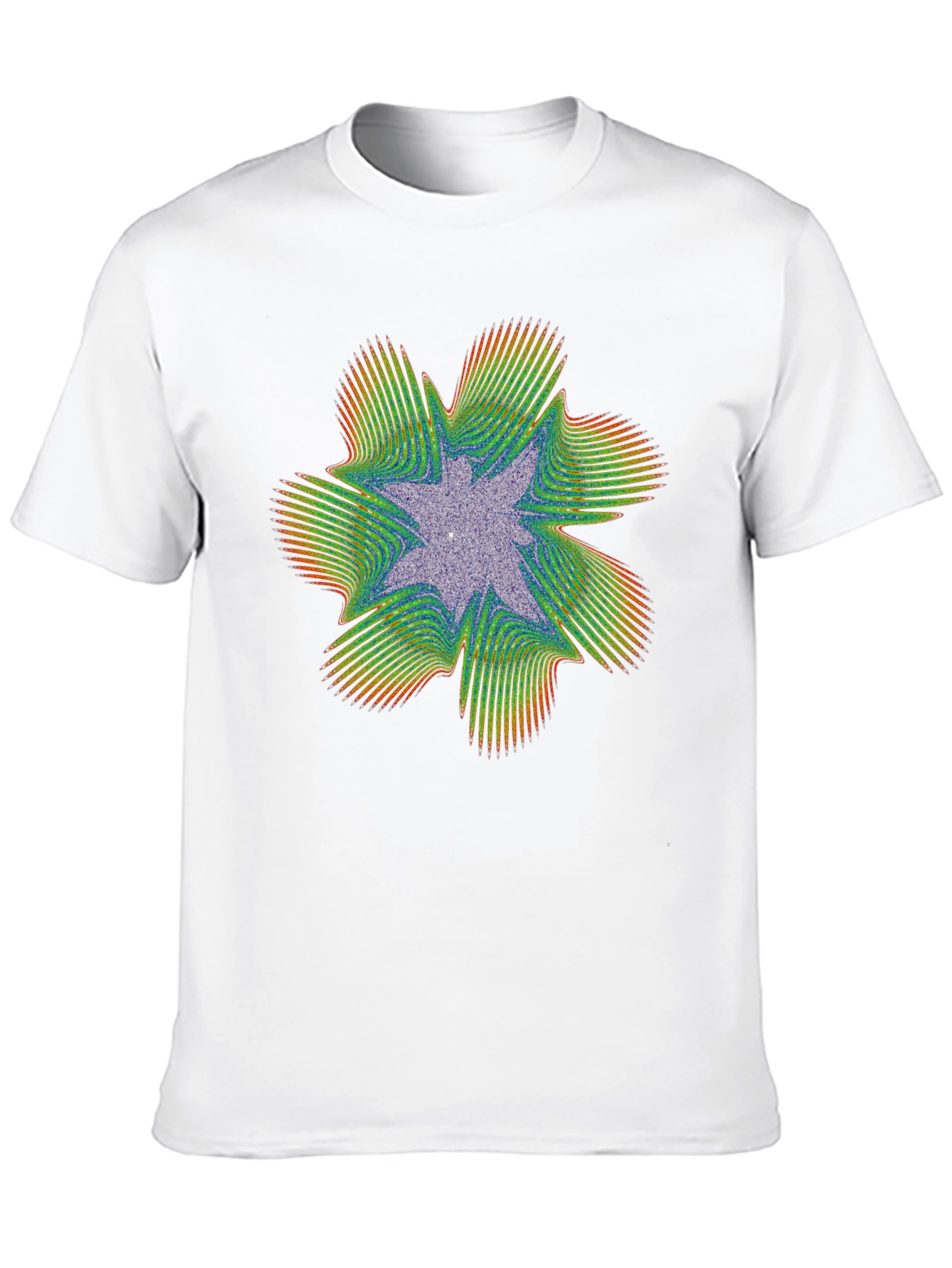 Abstract Fractal Starburst Graphic Tee - Black