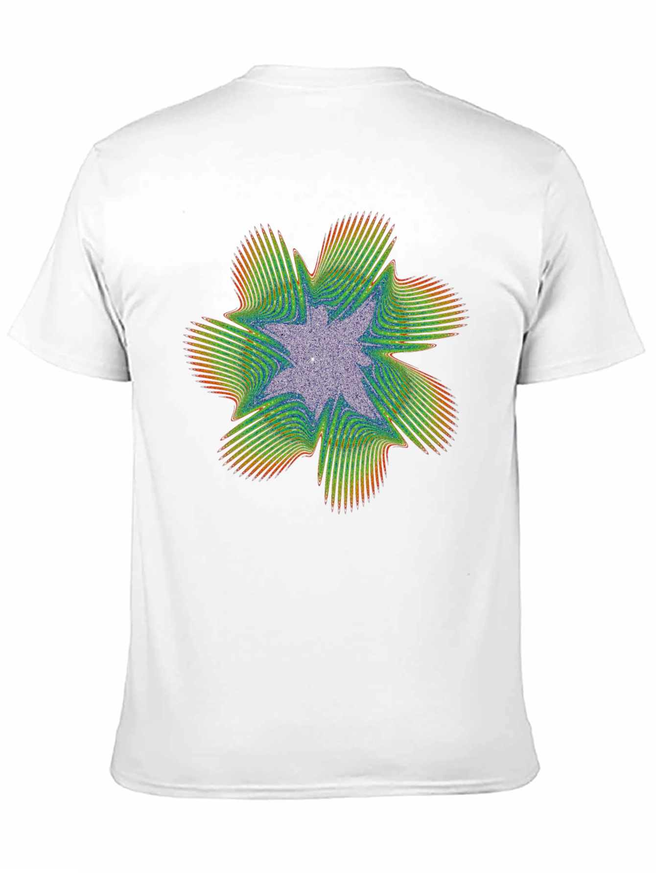 Abstract Fractal Starburst Graphic Tee - Black