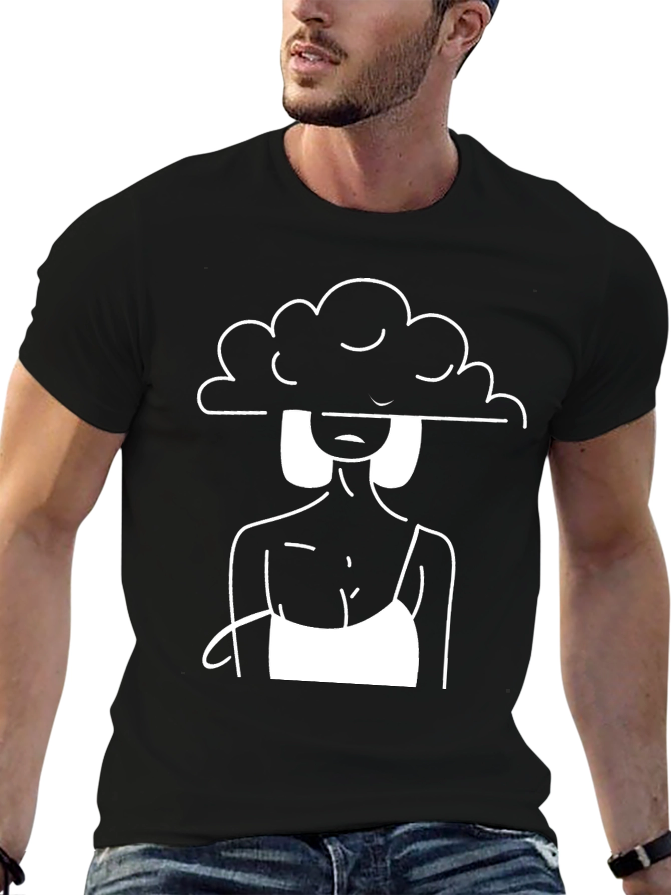 Abstract Woman Graphic Tee - Black Unisex T-Shirt