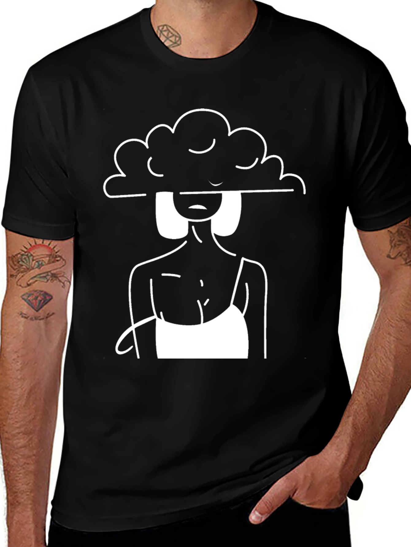 Abstract Woman Graphic Tee - Black Unisex T-Shirt