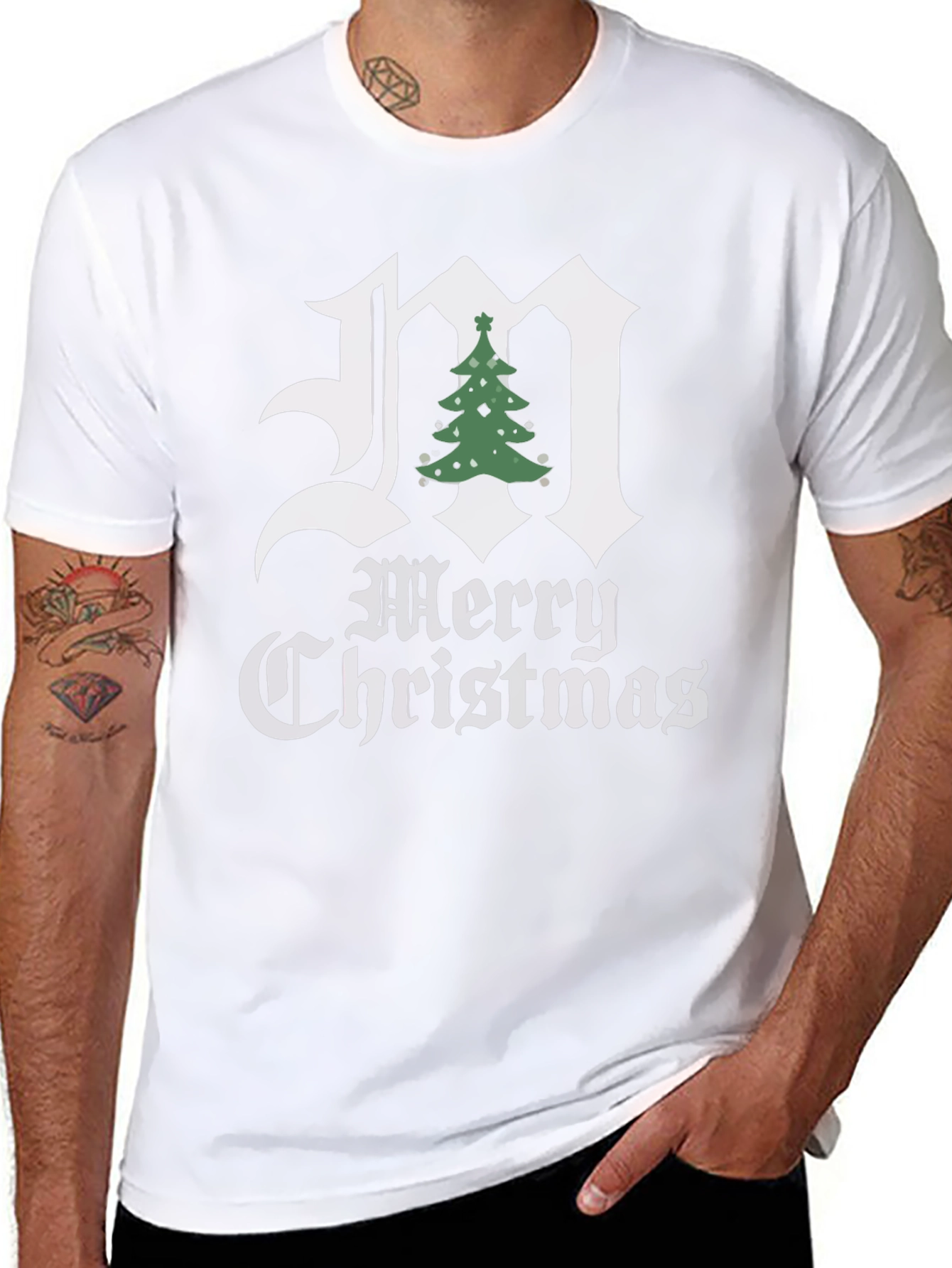 Merry Christmas Initial M T-Shirt