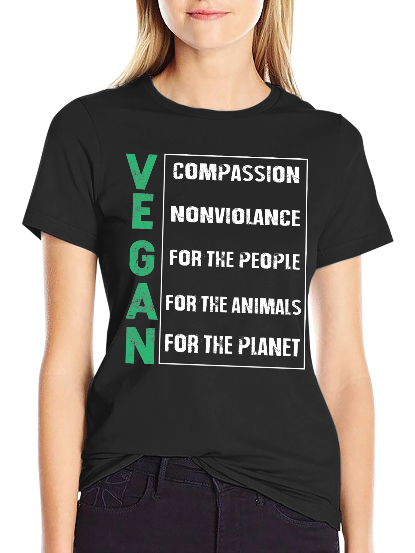 Vegan Compassion T-Shirt - Black - Unisex
