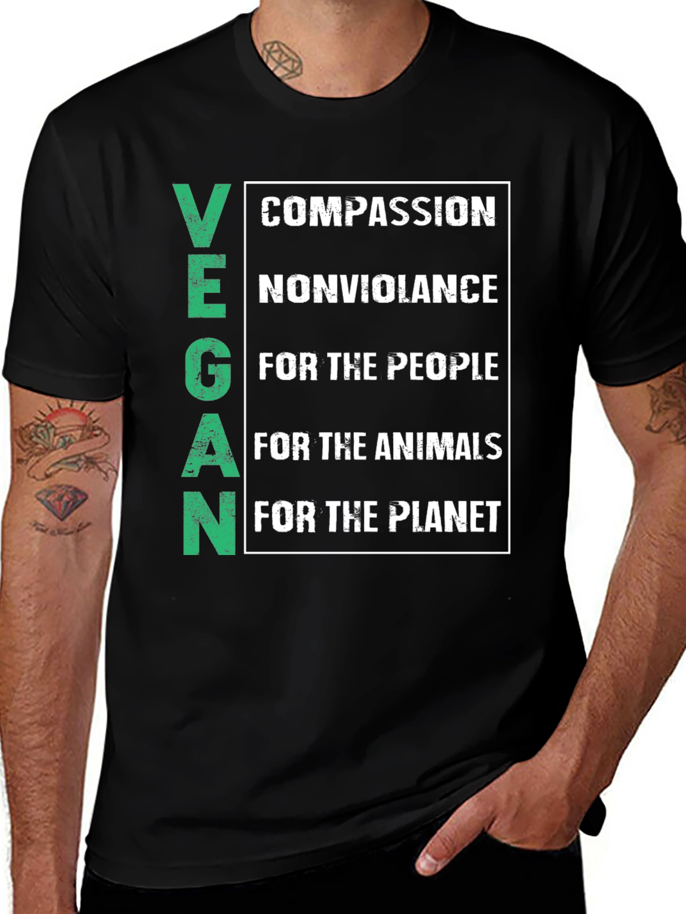 Vegan Compassion T-Shirt - Black - Unisex
