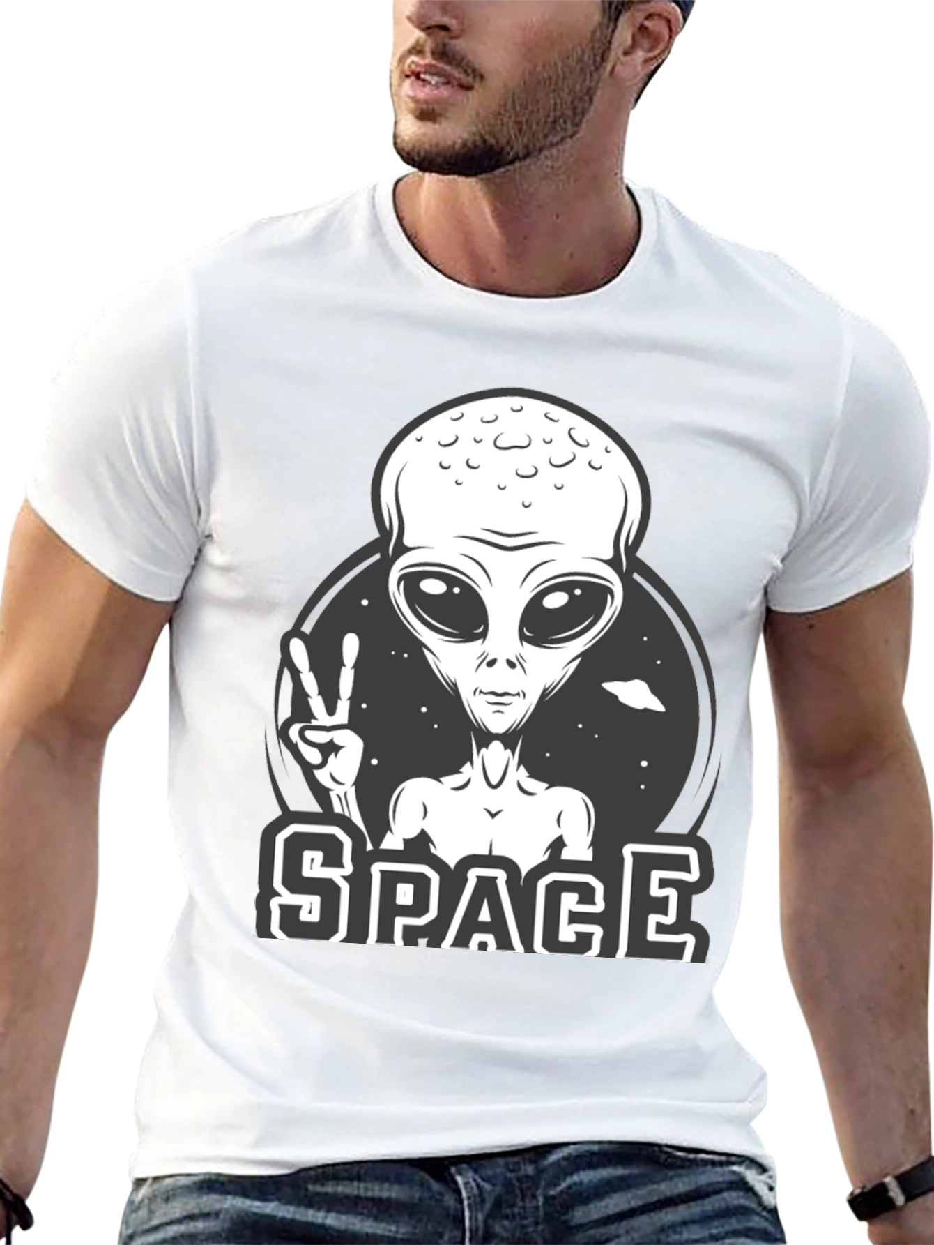 Alien Peace Sign Graphic Tee