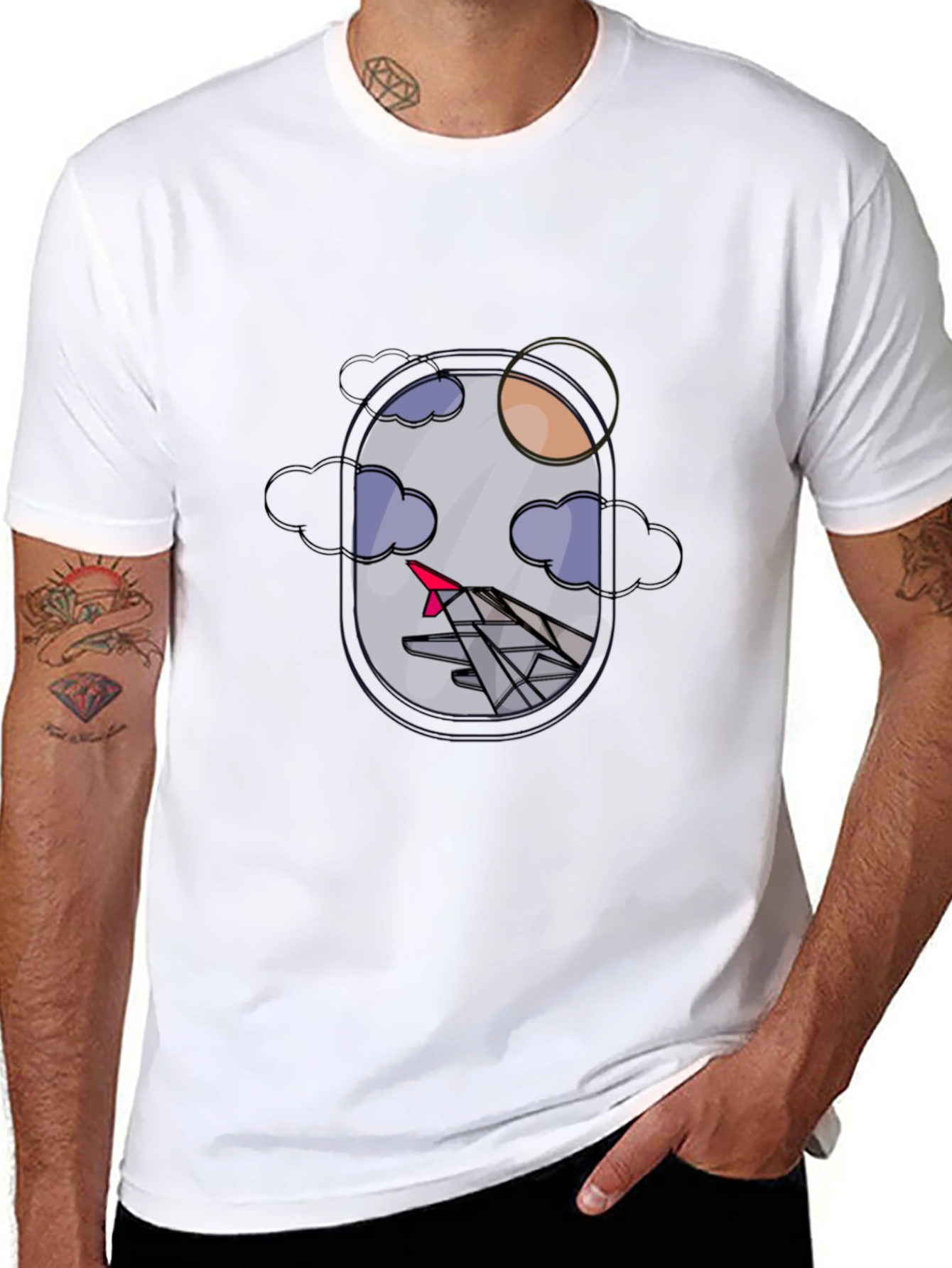 Airplane Window View Graphic T-Shirt