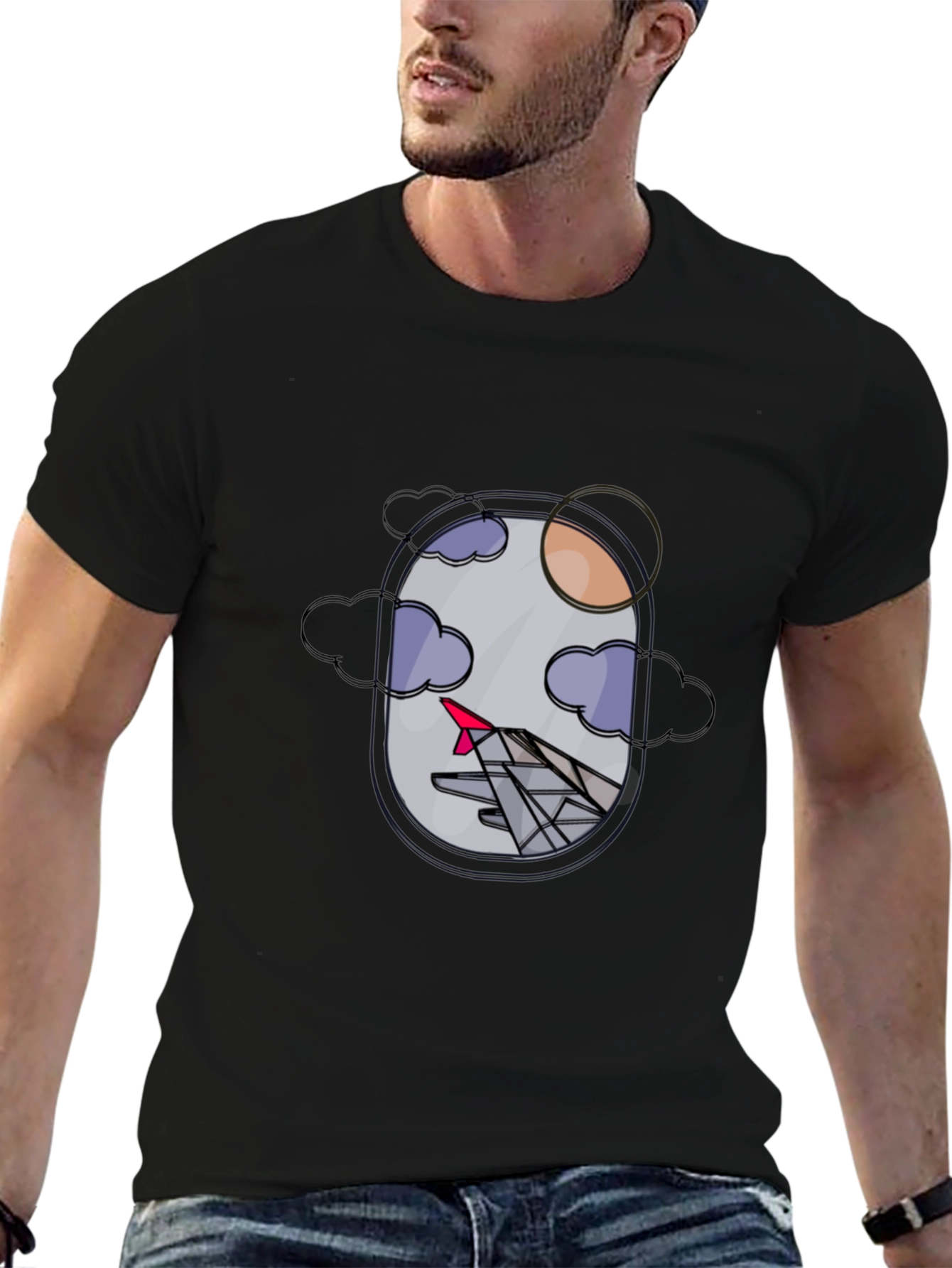 Airplane Window View Graphic T-Shirt