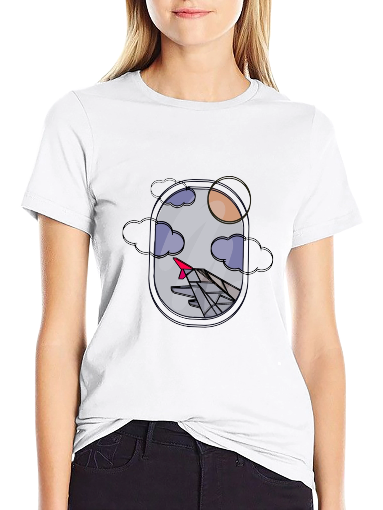 Airplane Window View Graphic T-Shirt