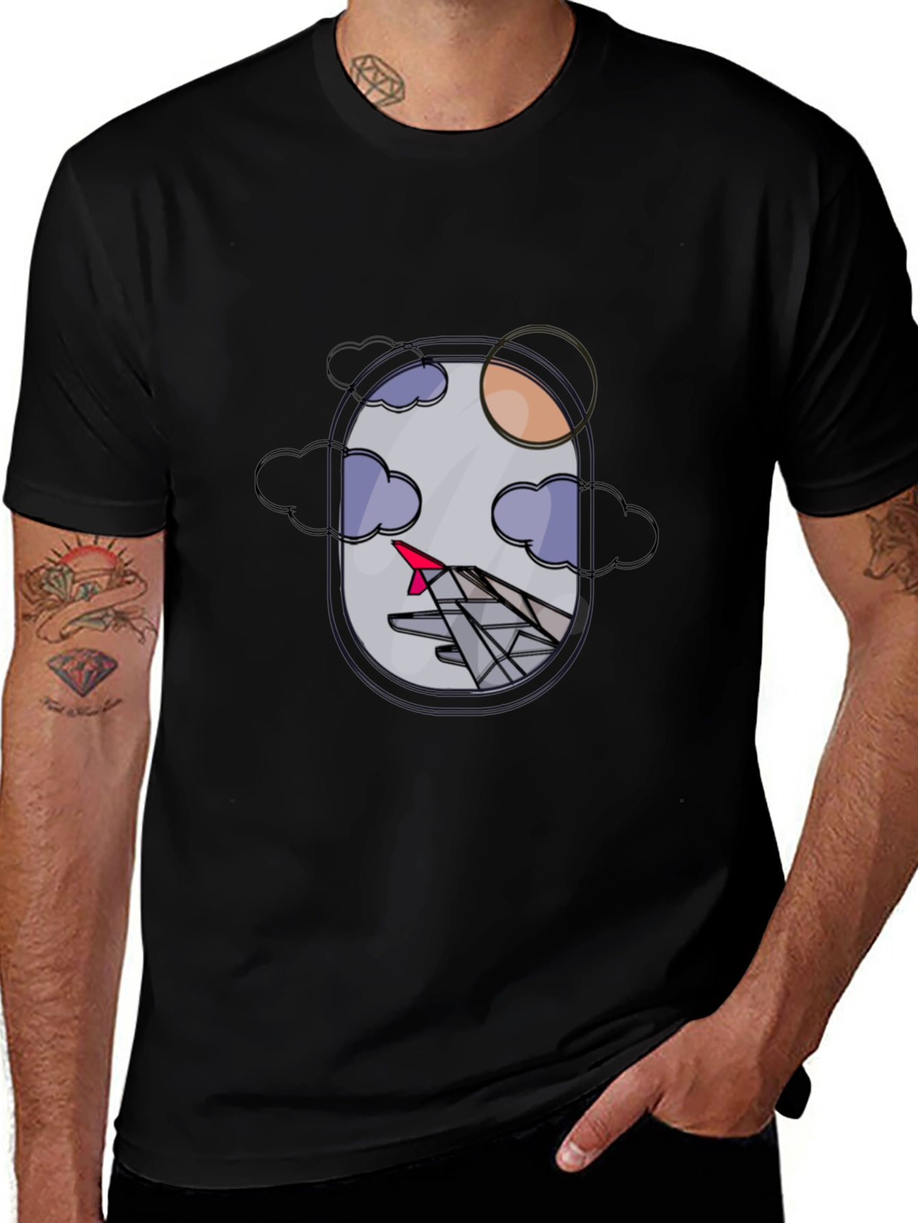 Airplane Window View Graphic T-Shirt