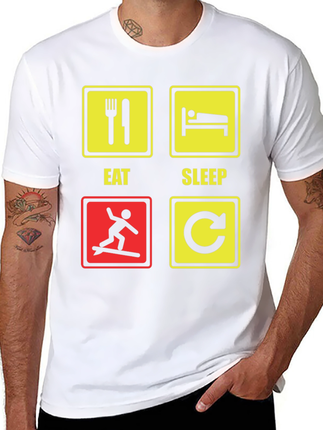 Eat Sleep Surf Repeat T-Shirt Funny Surfing Tee