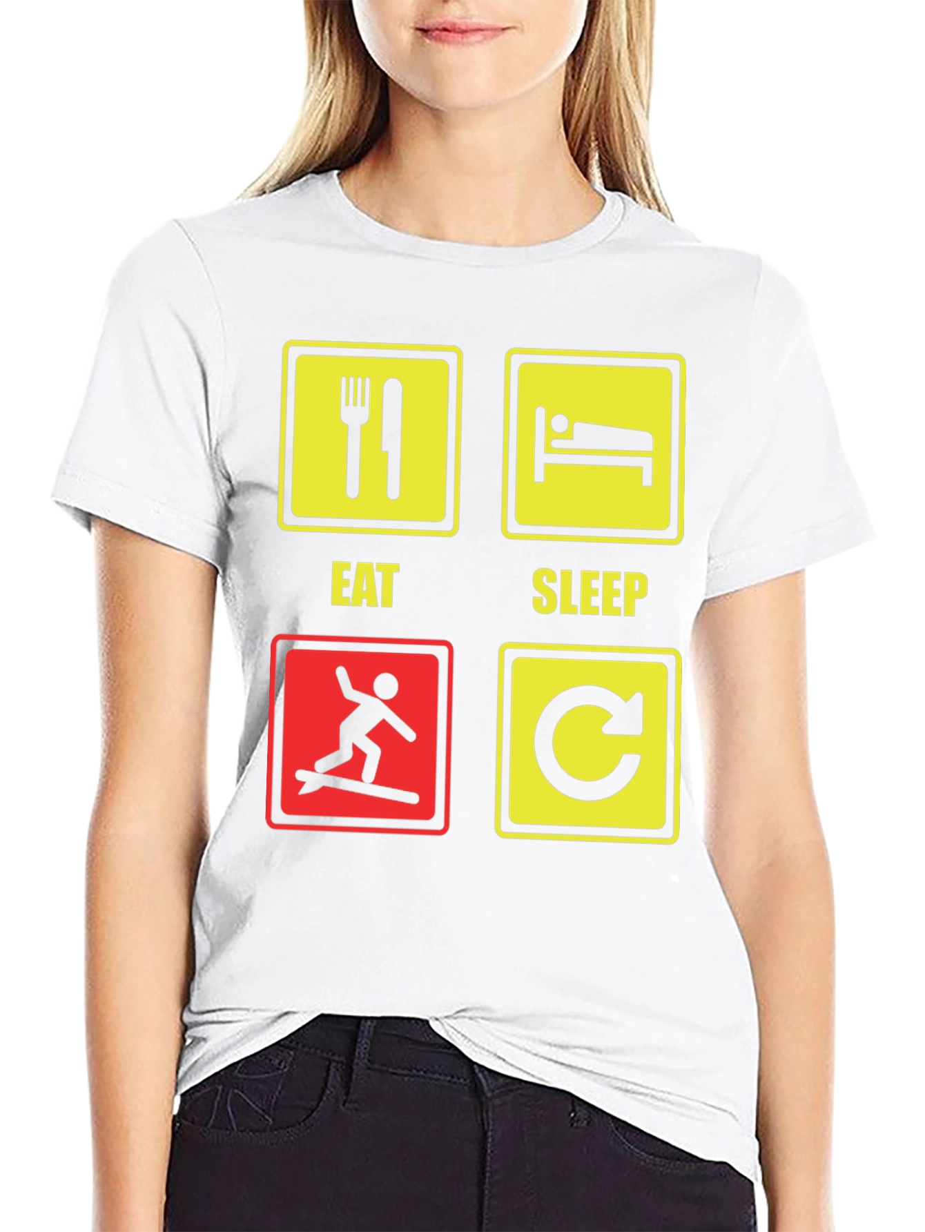 Eat Sleep Surf Repeat T-Shirt Funny Surfing Tee