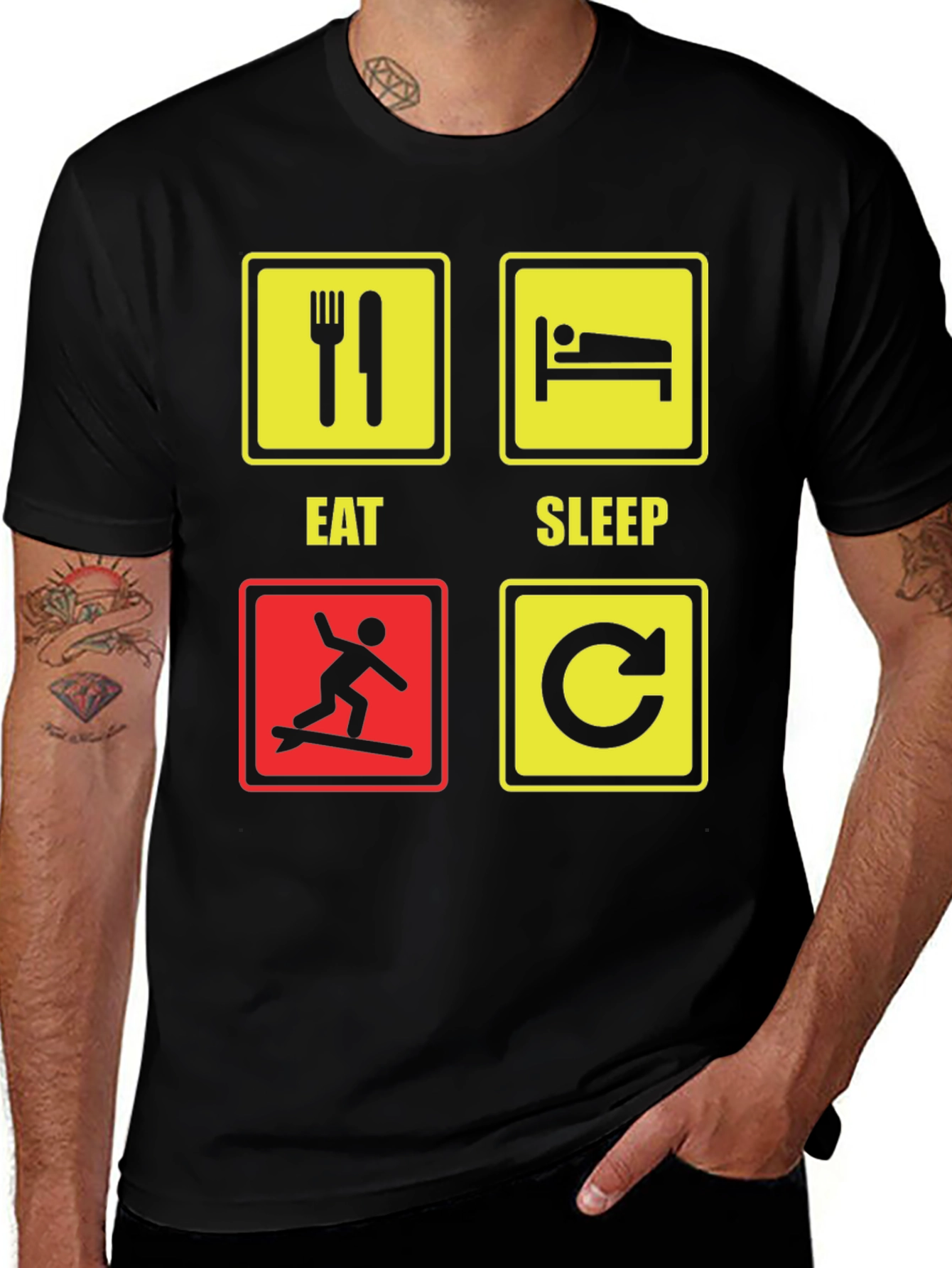 Eat Sleep Surf Repeat T-Shirt Funny Surfing Tee