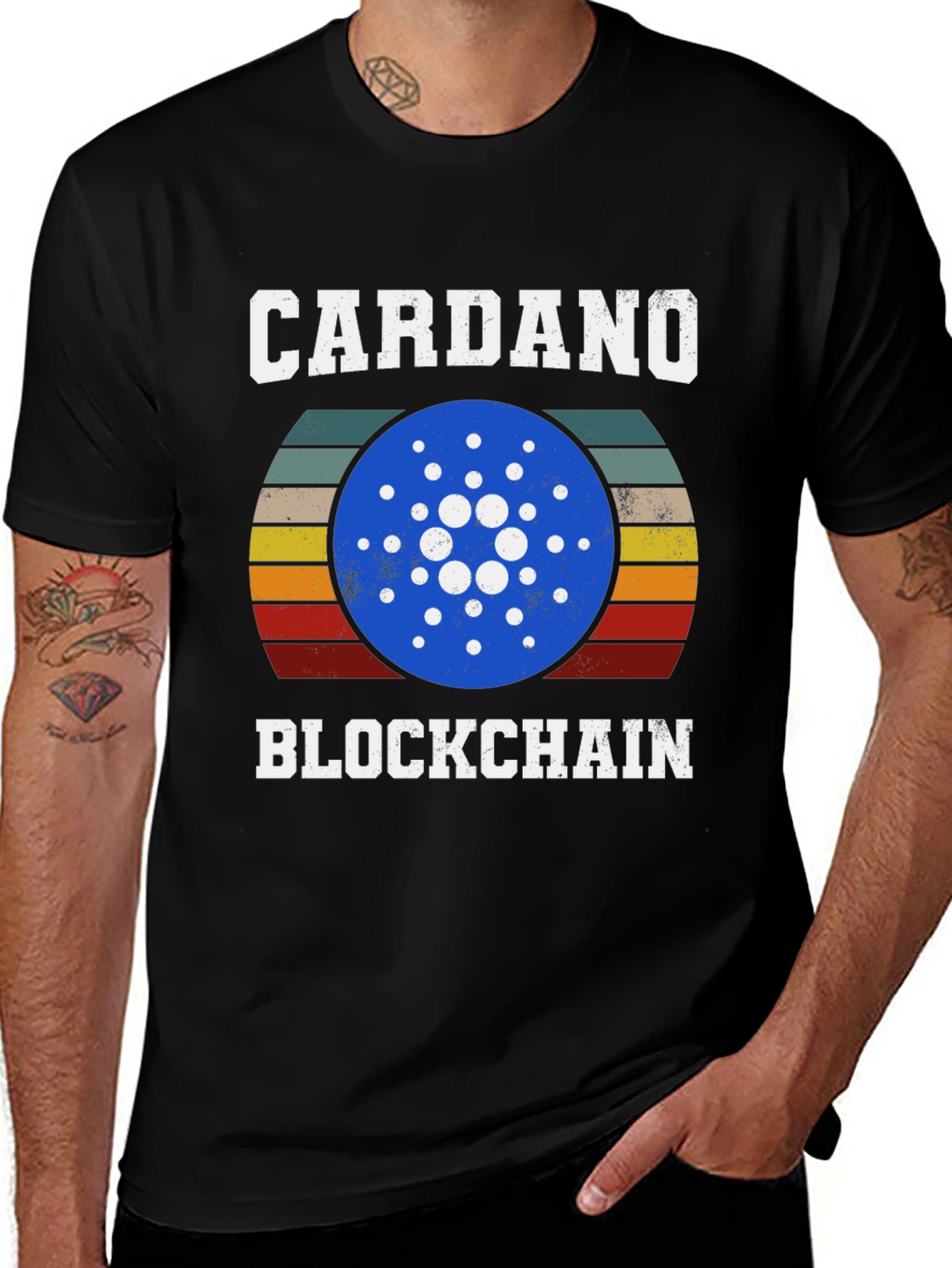 Cardano Blockchain Crypto T-Shirt Retro Design