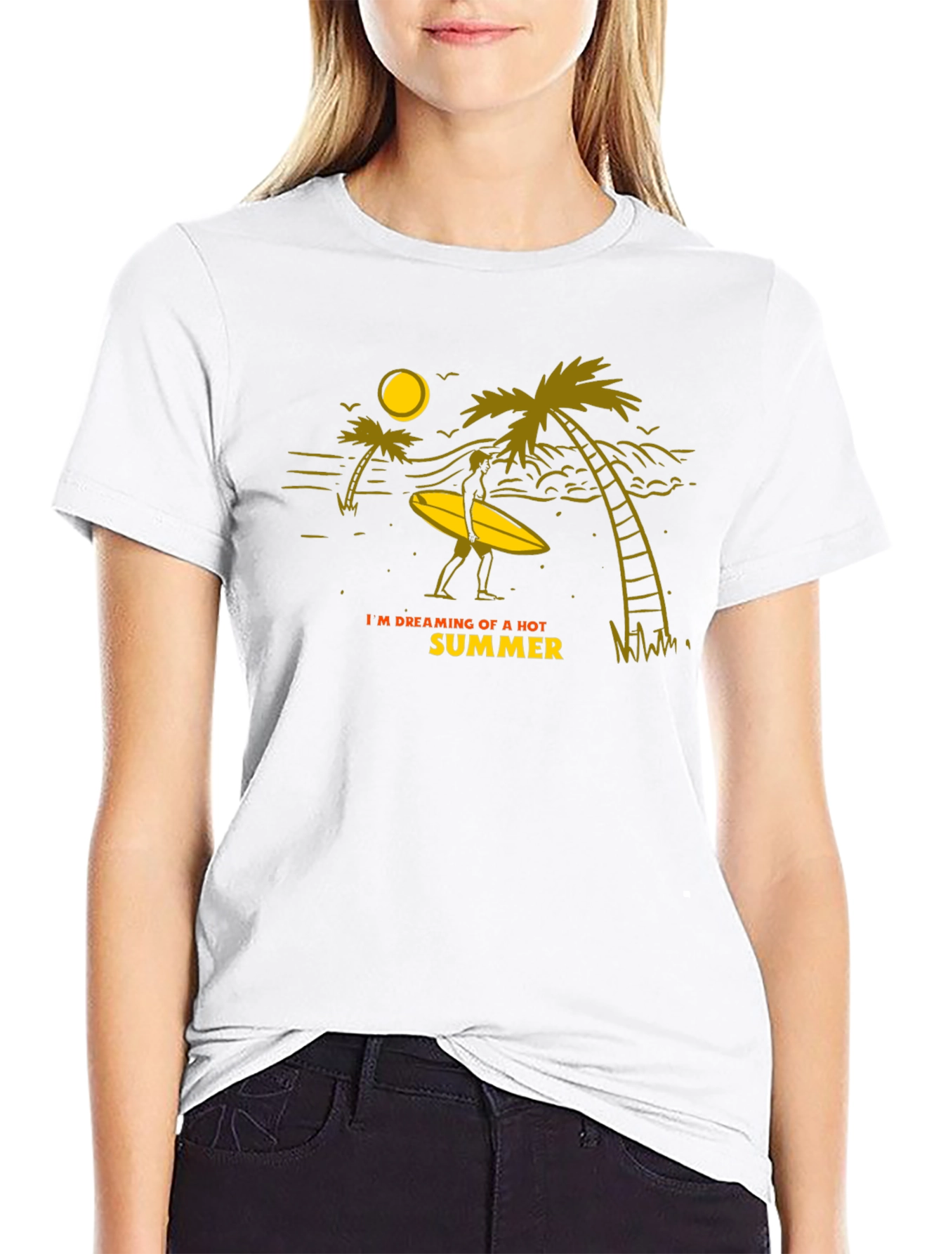 Summer Dreamin Graphic Tee - Black Cotton T-Shirt