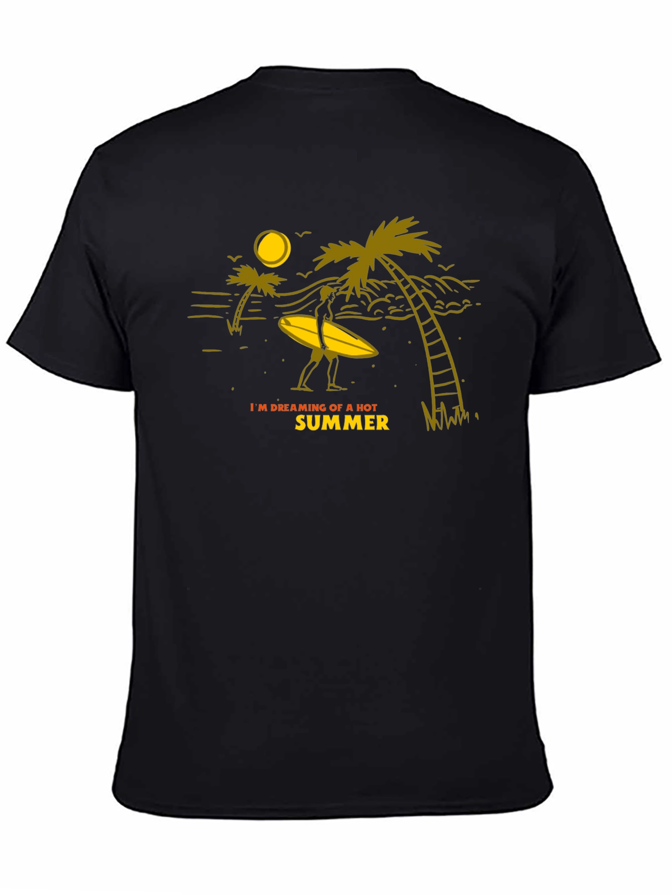 Summer Dreamin Graphic Tee - Black Cotton T-Shirt