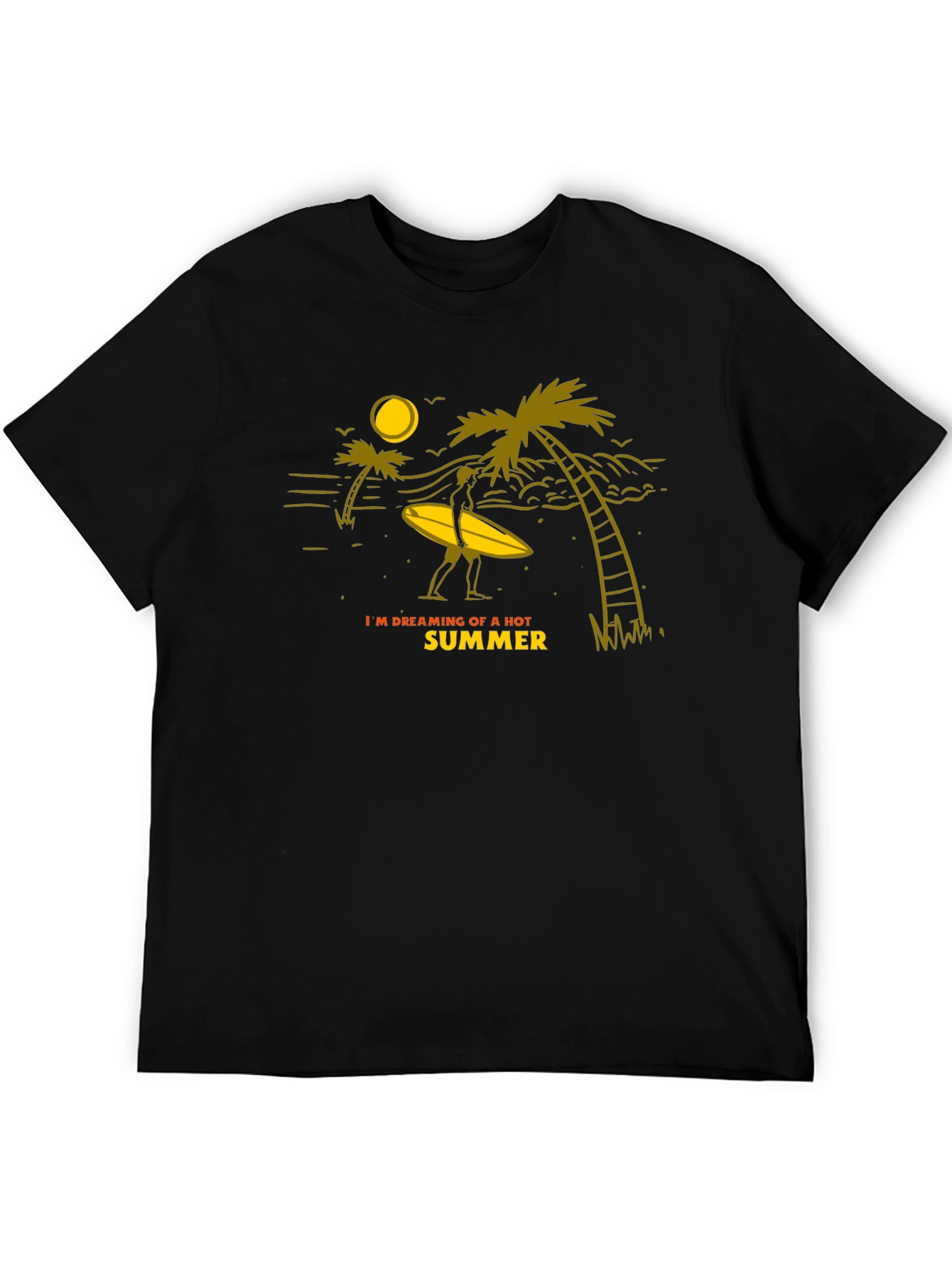 Summer Dreamin Graphic Tee - Black Cotton T-Shirt
