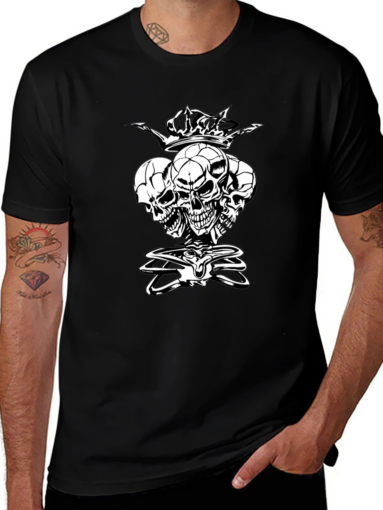 Skull King Graphic Tee - Black Cotton Shirt