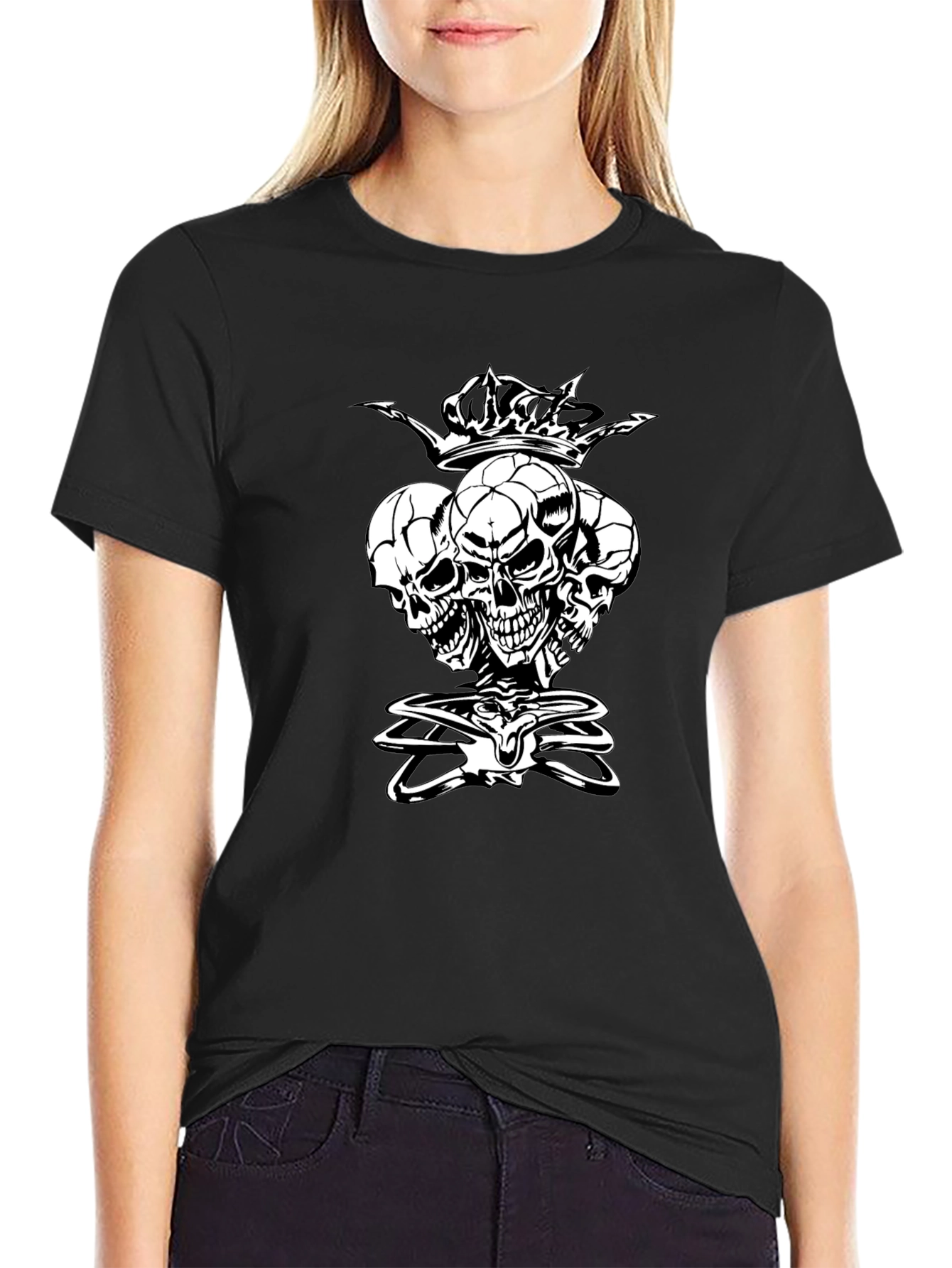 Skull King Graphic Tee - Black Cotton Shirt