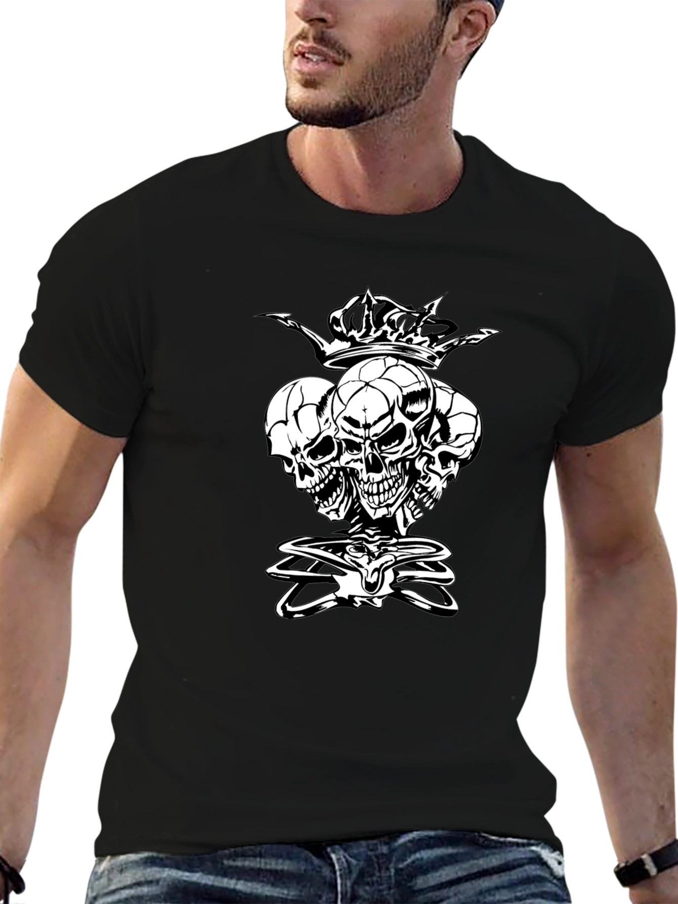 Skull King Graphic Tee - Black Cotton Shirt