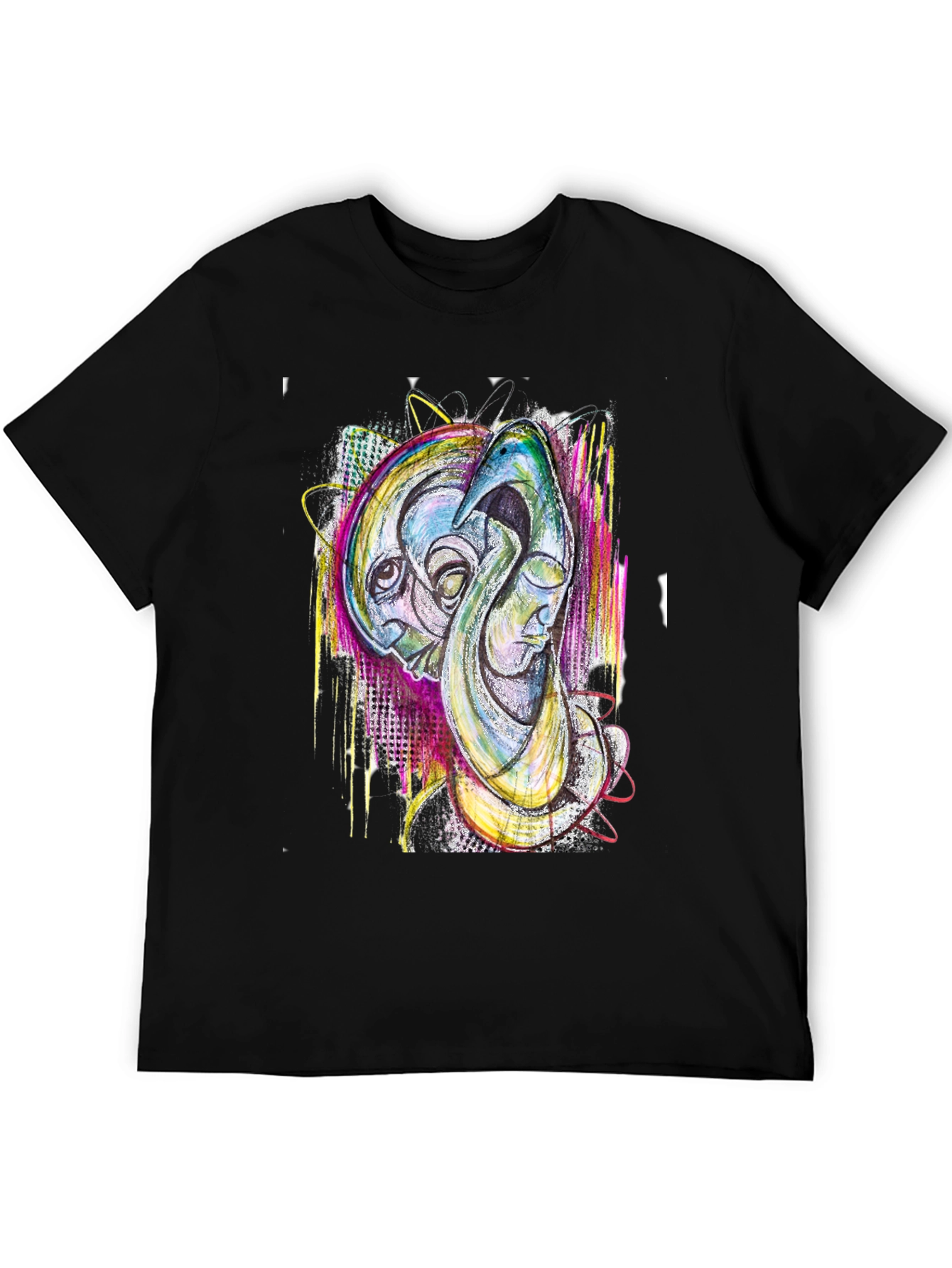 Abstract Art Print Black T-Shirt