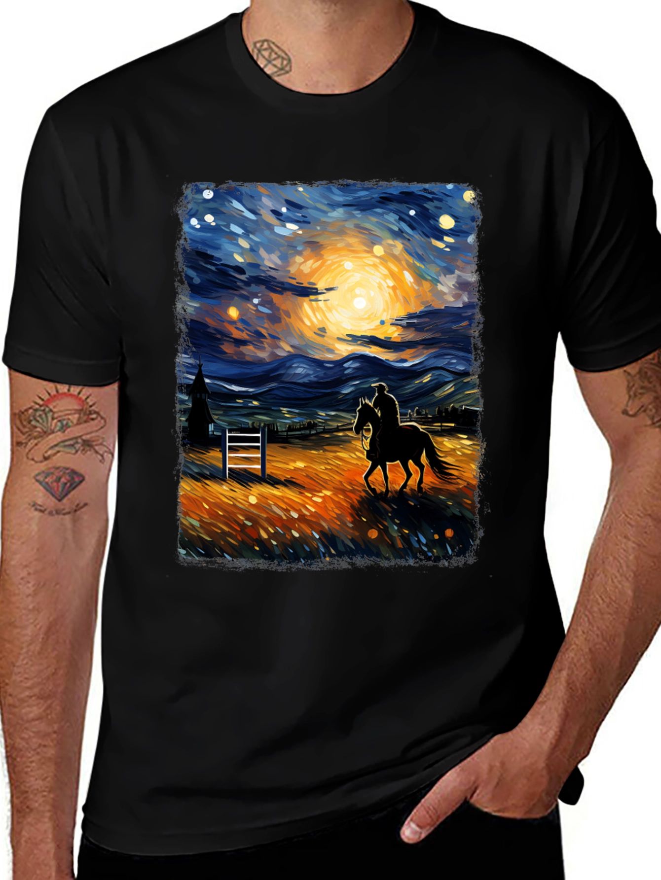 Starry Night Rider Graphic Tee