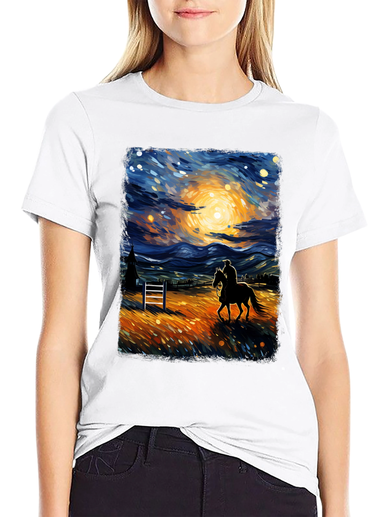 Starry Night Rider Graphic Tee