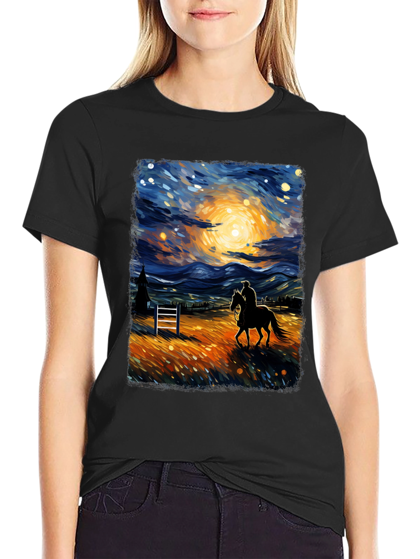 Starry Night Rider Graphic Tee