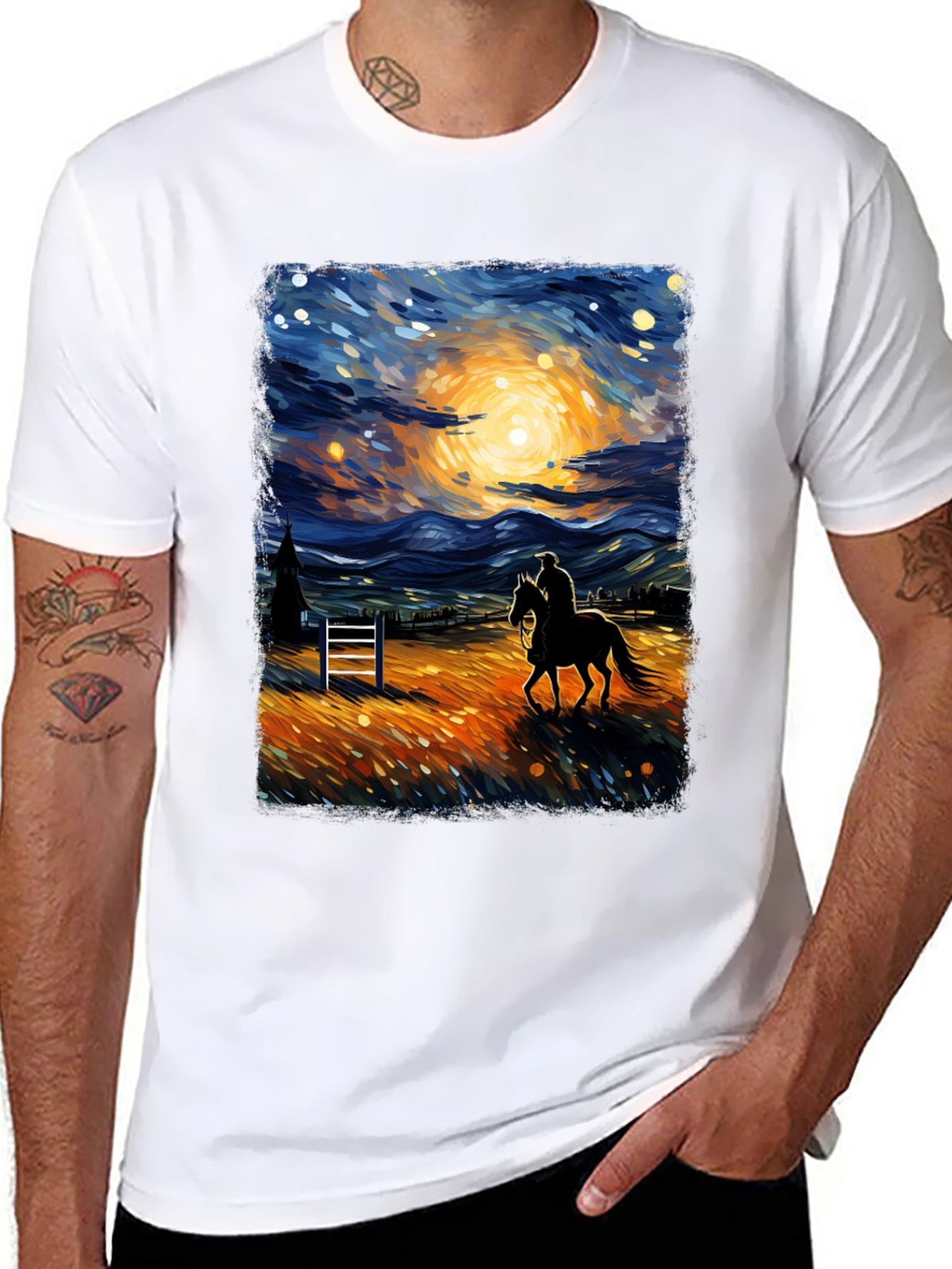 Starry Night Rider Graphic Tee